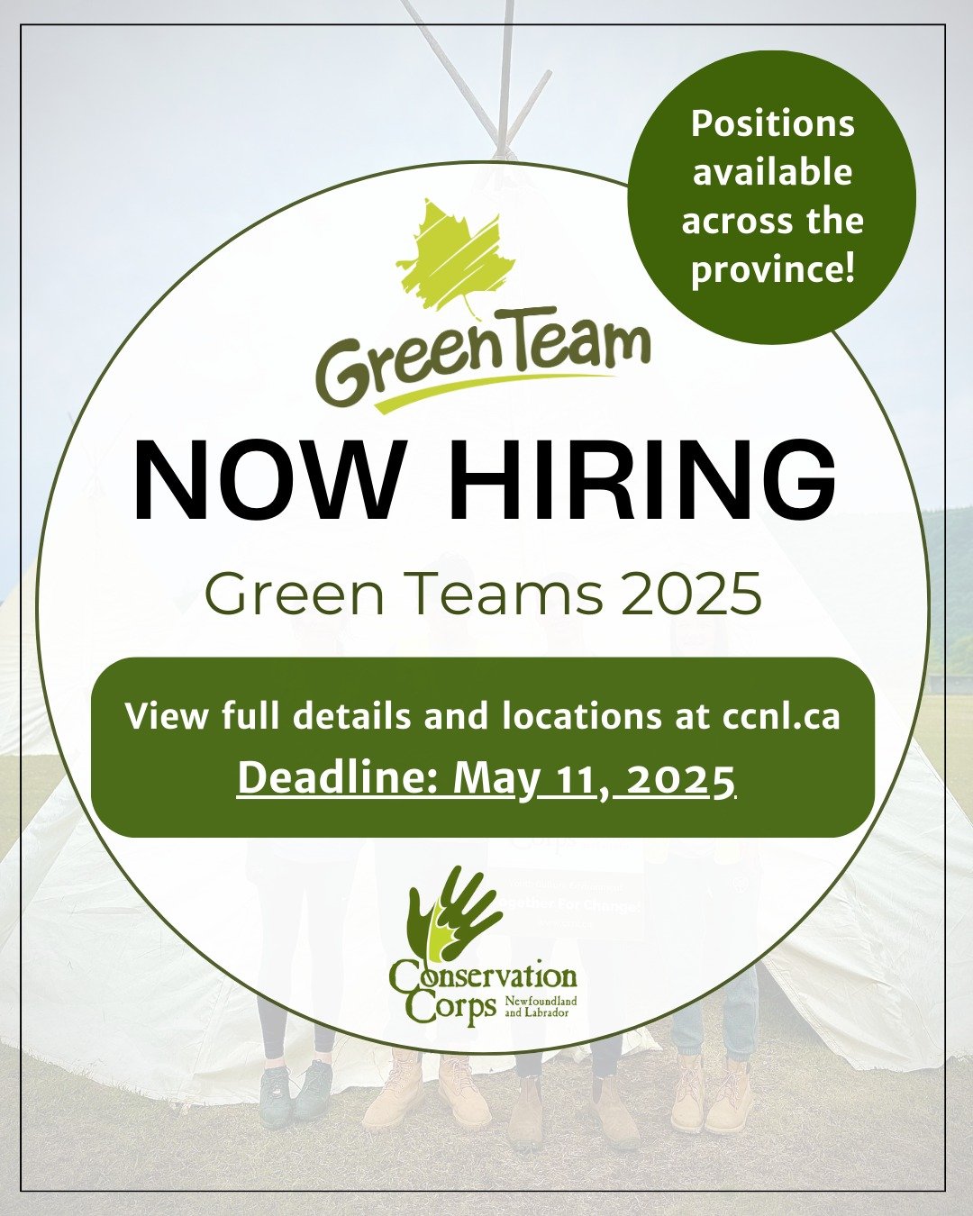 🚨Deadline to apply is quickly approaching! 🚨Are you looking for a meaningful summer job? Apply to CCNL's Green Teams. We have available positions across the province, visit our website through the link in our bio for full details about locations an