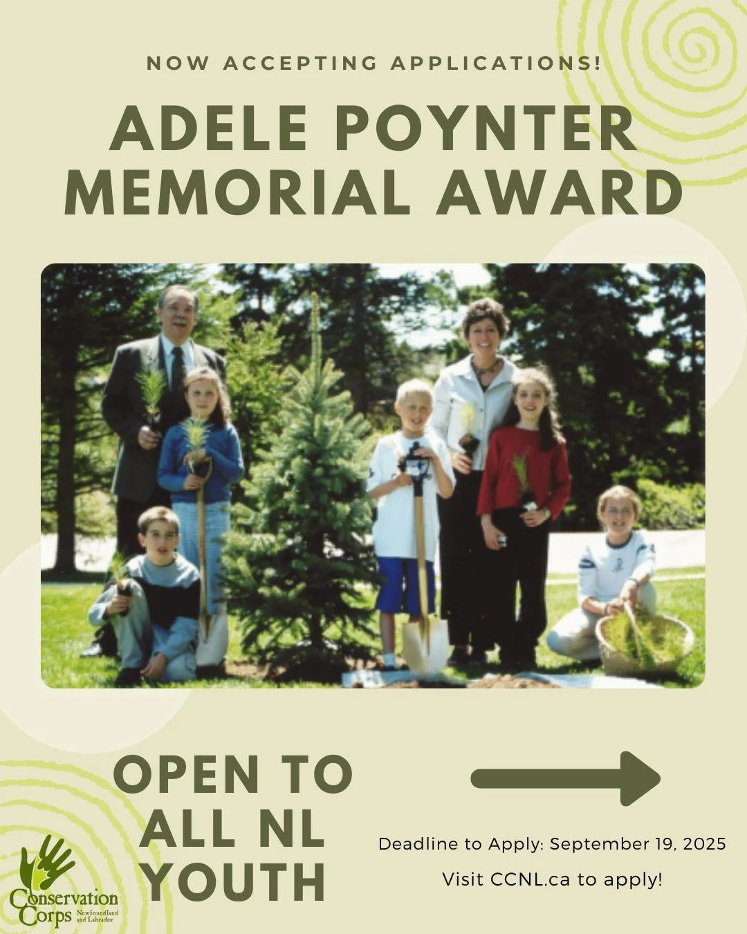🌿The Adele Poynter Memorial Award is awarded to a youth who is a resident of Newfoundland and Labrador and who has demonstrated an active commitment to conservation through their volunteer or work activities🌿
All NL youth age 16-30 are encouraged