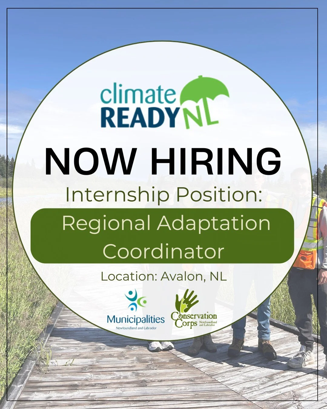 🔔Deadline Approaching! 🔔
We're looking for an Avalon Regional Adaptation Coordinator to support the Climate-Ready NL initiative! You'll support project partners in: Liaising with participating communities, research regional climate trends, extrem