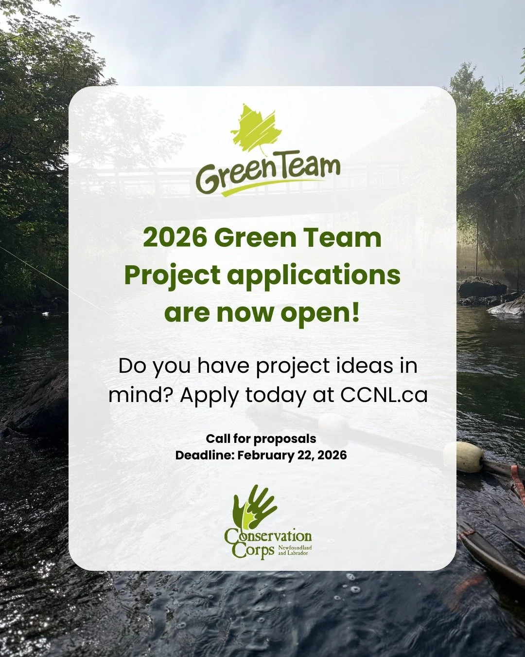 ⏰Time is ticking!⏰ 

The deadline for Green Team project proposals is February 22, 2026. Don't miss the chance to collaborate and make projects that create meaningful opportunities for youth while advancing your local conservation goals. 🌏

🌱Fill o