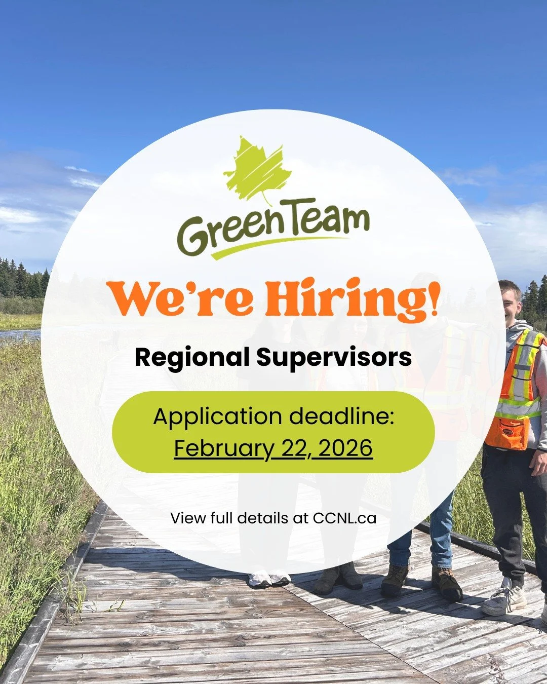 ⏰It's that time of year again! ⏰We're so excited to announce that our 2026 Regional Supervisor applications are now open! 

Are you passionate about team building and leadership development? 🦺 Join Conservation Corps NL as a Regional Supervisor this
