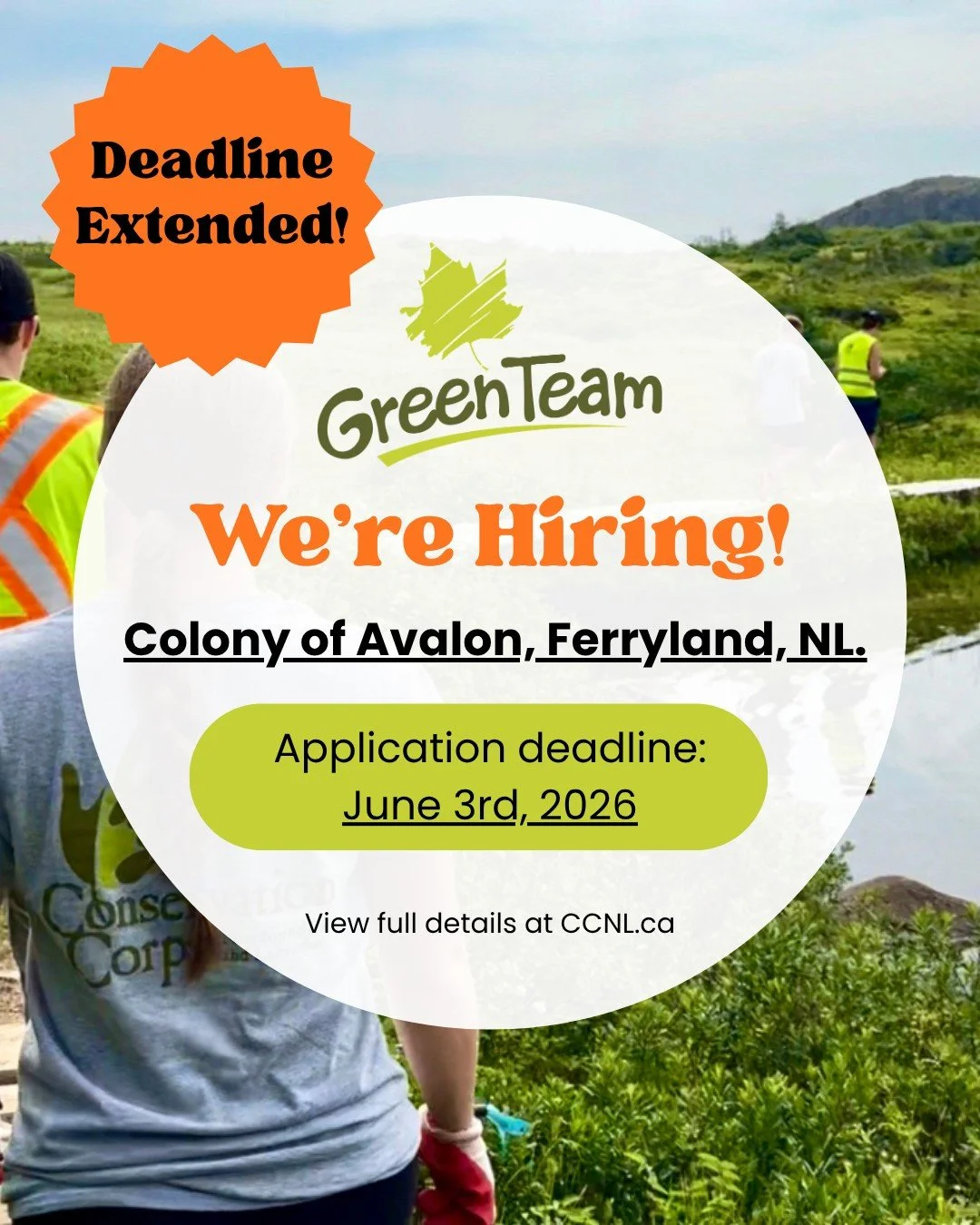 ⏰ Colony of Avalon Green Team application deadline is extended until June 3rd, 2026 ⏰

Are you looking for meaningful work in the Ferryland area? Join our 2026 Colony of Avalon Green Team this summer! This team will will support the care and maintena