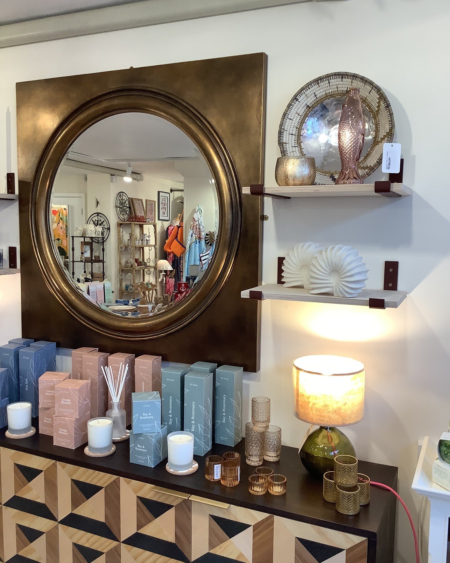 New display shelves in-store showcasing our lifestyle stock including our range of @stevalcandles and diffusers - perfect gifts for Mother&lsquo;s Day coming up this Sunday. #orlandosaldeburgh #homeware #lifestyle #homedecor #gifts #mothersday #lovey