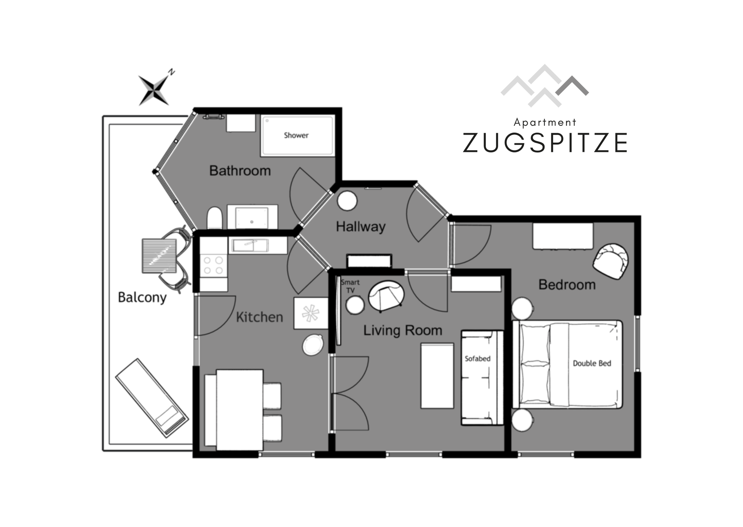 Floor plan of apartment "Zugspitze".