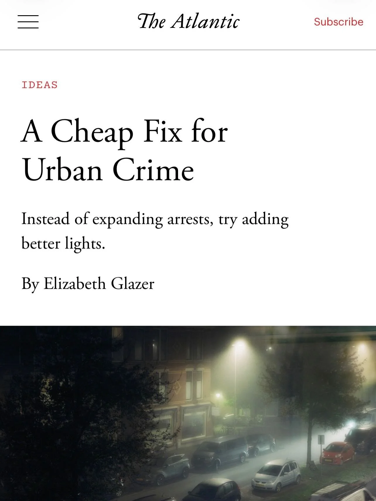 The data is clear: Better street lighting reduces crime and makes everyone feel safer. That&rsquo;s why I passed a law &ndash; that requires @nyc_dot to add sidewalk lighting to 300 blocks across the city every single year. Looking forward to safer a