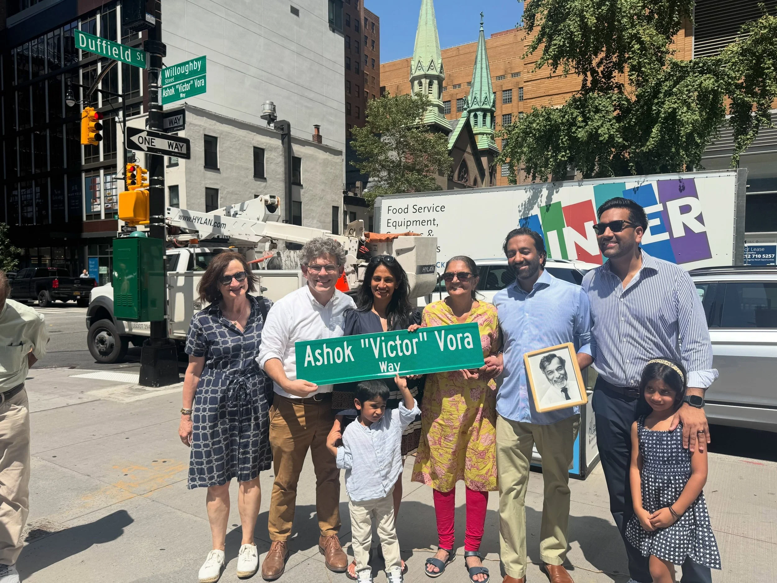 We co-named Willoughby &amp; Duffield St in Downtown Brooklyn in honor of Ashok &ldquo;Victor&rdquo; Vora, a beloved neighborhood small business owner. Victor owned half a dozen stores in Downtown Brooklyn &amp; cared deeply about his community. His 