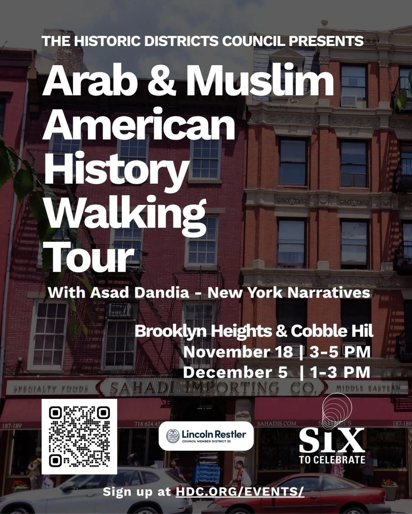 Learn about the rich Arab-American history in Brooklyn Heights &amp; Cobble Hill! Join us &amp; @hdcnyc for a walking tour led by Borough Historian Asad Dandia exploring our community&rsquo;s immigrant stories, businesses &amp; culture. Tours: Wednes