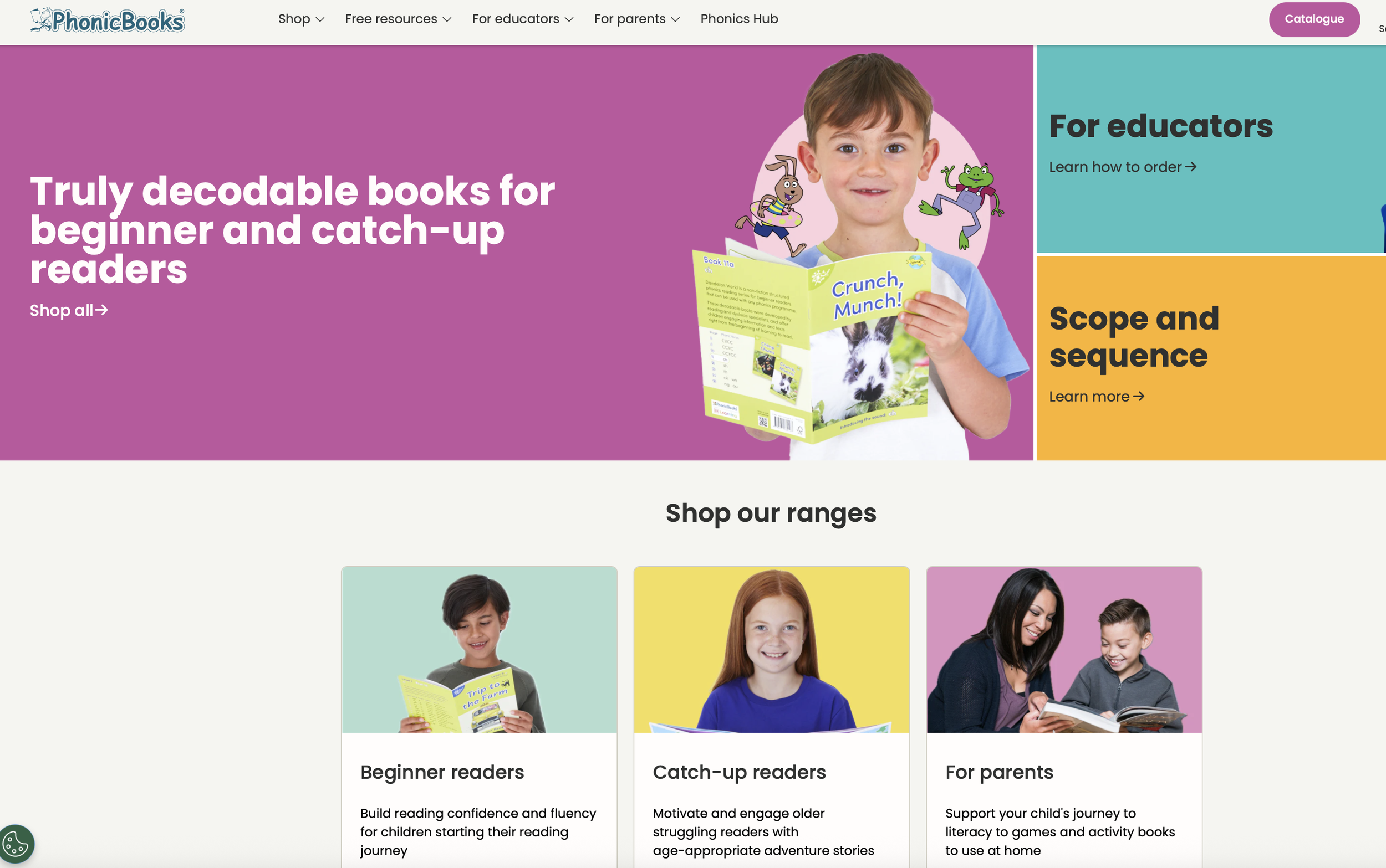 Image of Phonic Books Webpage