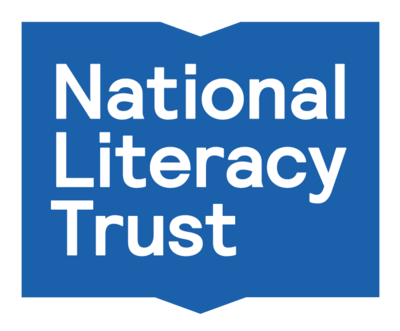 National Literacy Trust logo in blue with white text.