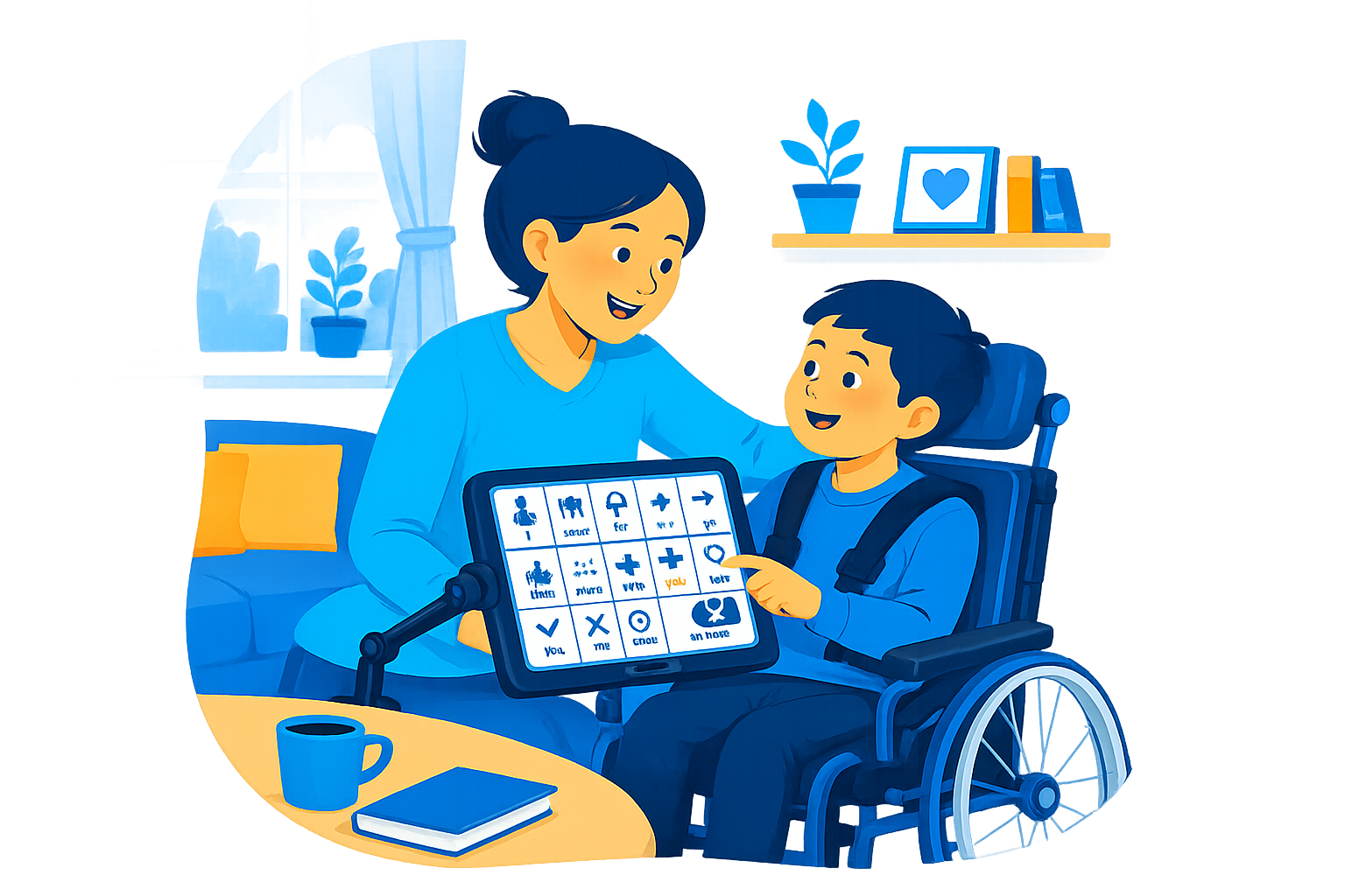 parent and aac user graphic