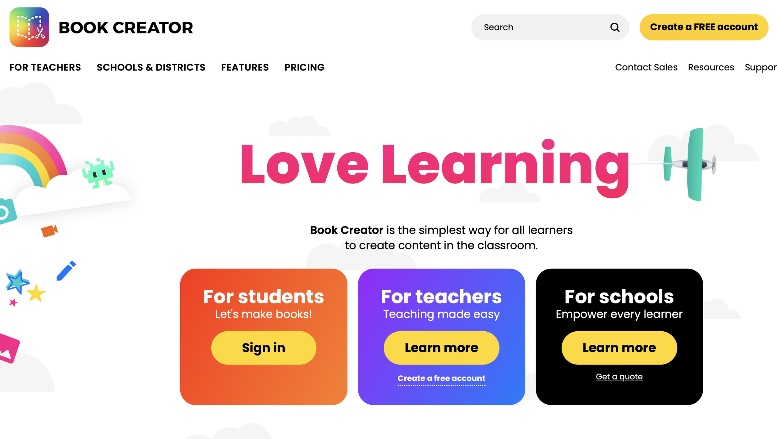 Image of Book Creator Homepage