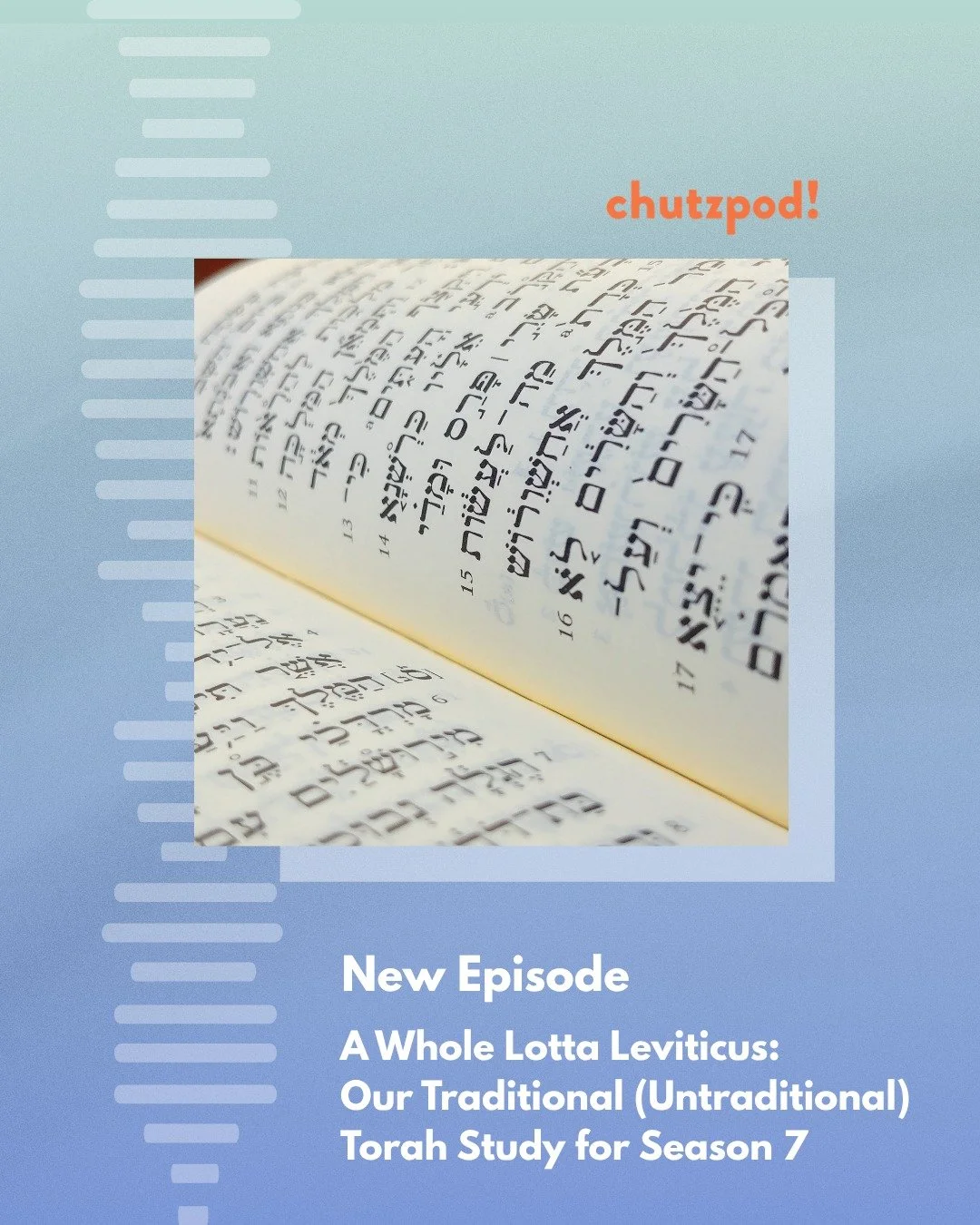 Leviticus, but Chutzpod style.

In our Season 7 finale, Hanna goes full yeshiva bucher (bucher-et?) and we dive into Achrei Mot-Kedoshim: the strange, sometimes offensive, fascinating middle of Torah. Sex laws, &ldquo;purity&rdquo; laws, business eth