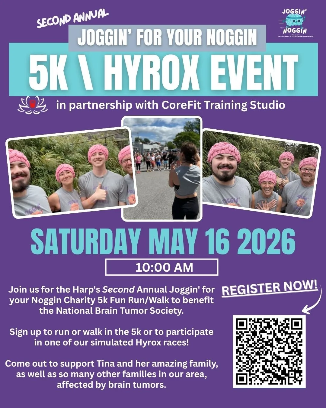 Harp’s Second Annual Joggin’ for your Noggin’ Charity 5k Fun Run/Walk