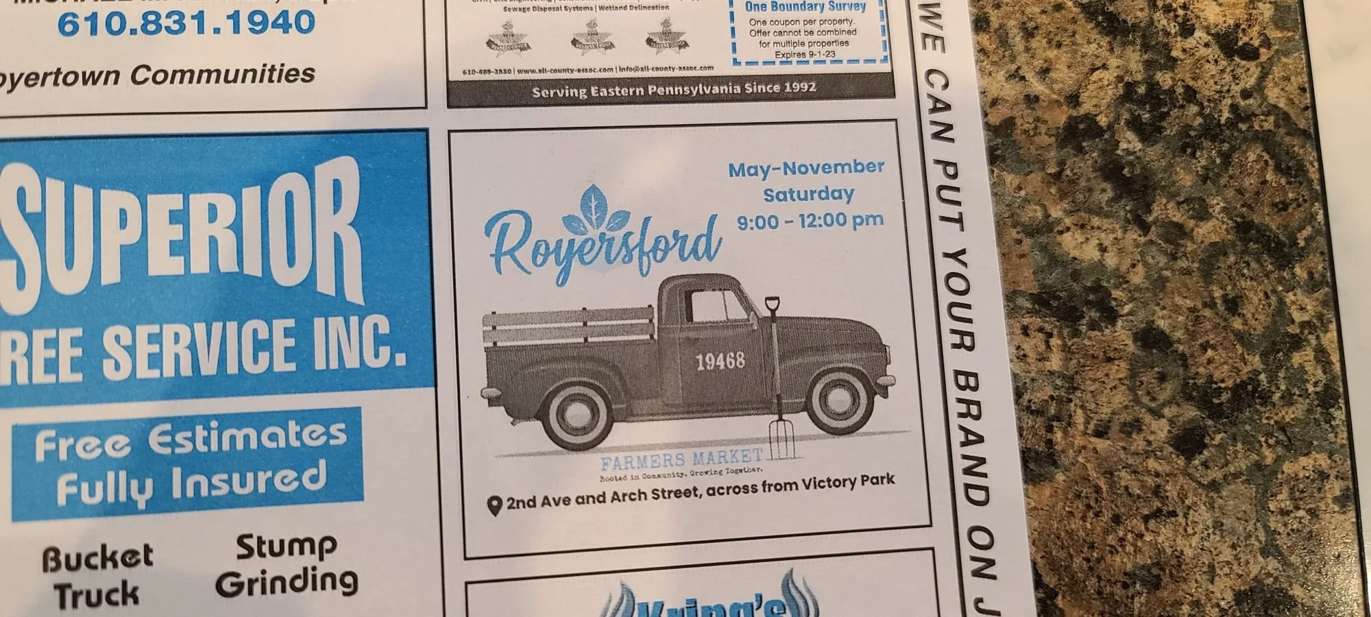 Placemats at Lakeview Cafe