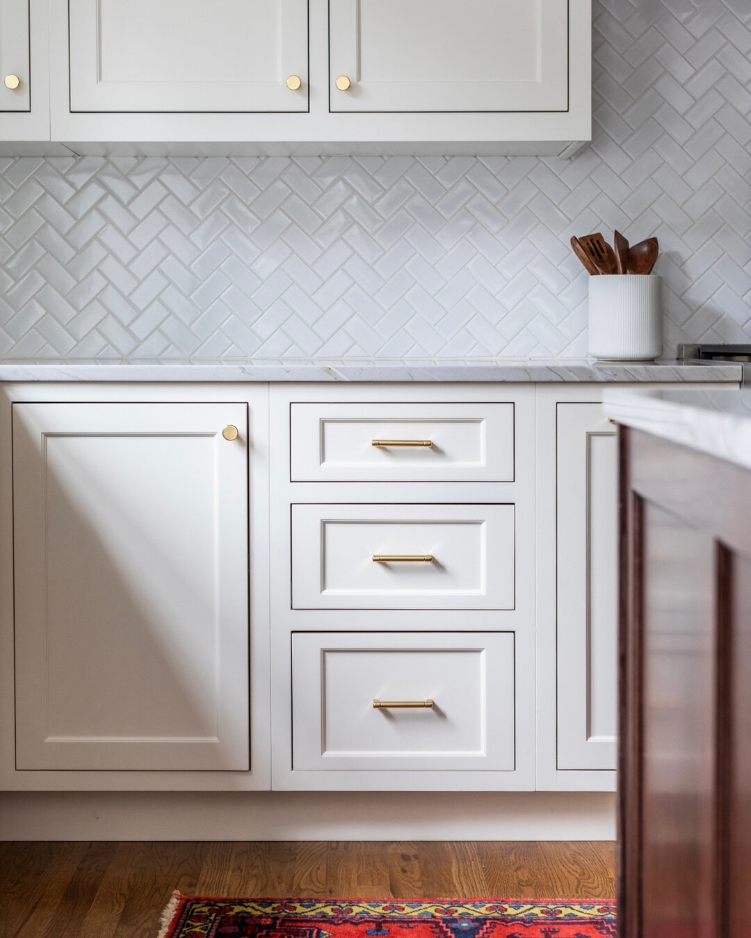 Inset or overlay cabinets?​​​​​​​​​.
Inset takes a true craftsman to make sure your cabinets are cut specifically for each space and the gaps are minimal. Inset cabinets while beautiful are about 30% more expensive and have smaller interior drawers t