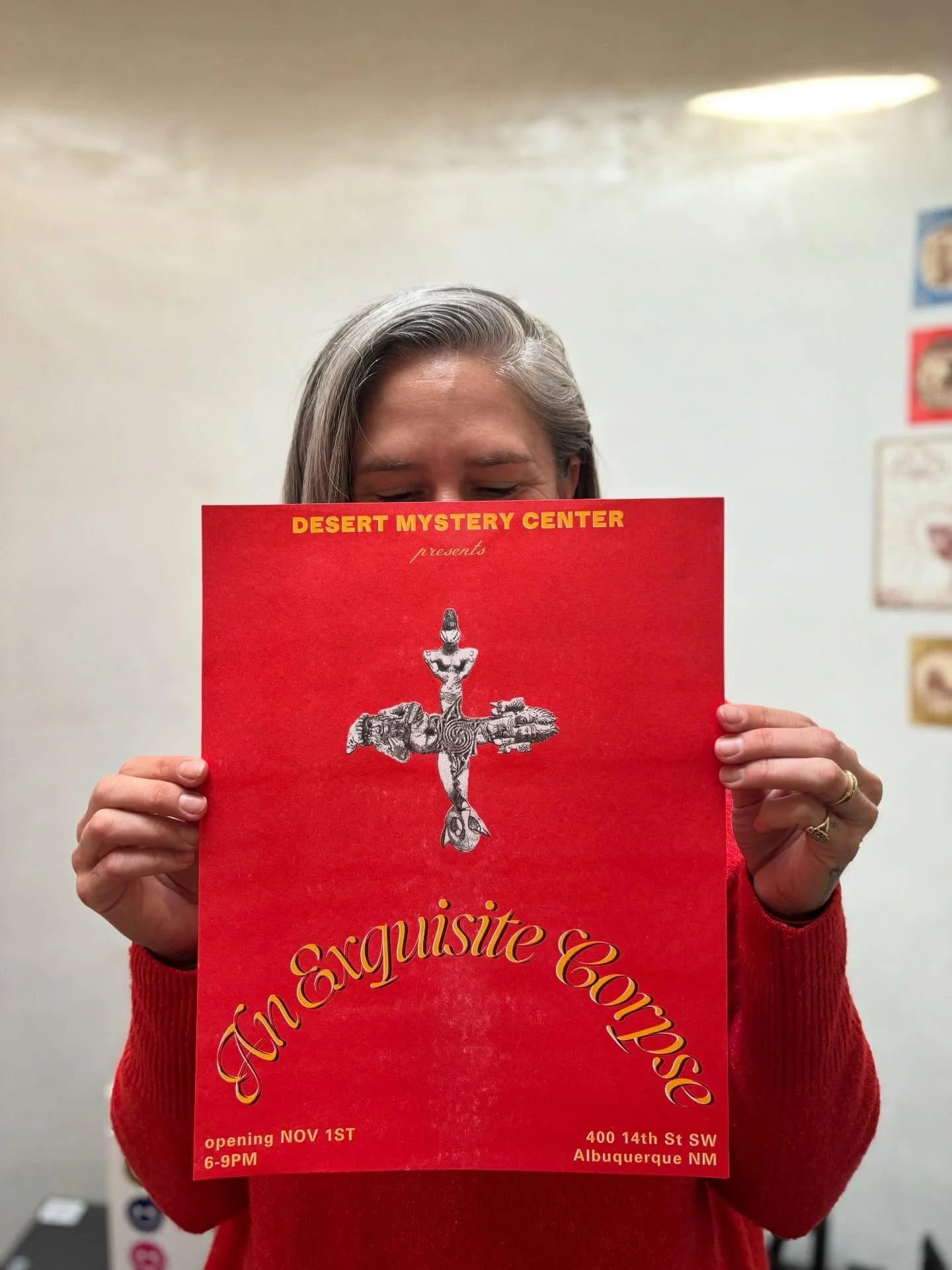 knockout block scarlet 
red
desert mystery
sunflower
center eight eyes of dry
black
across / across / across / across 
a cut 
guided by marks 🩸 
so nice to print this one with @mill.hollow.plant.music 
art @bohwang__ 
printmaker @mill.hollow.pl