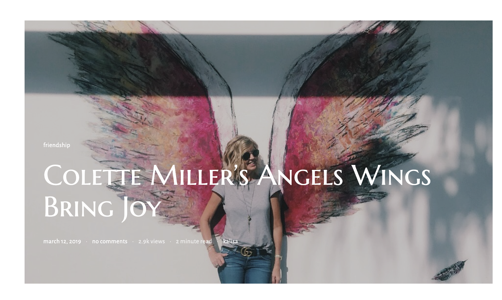 Colette's Angel Wings bring Joy