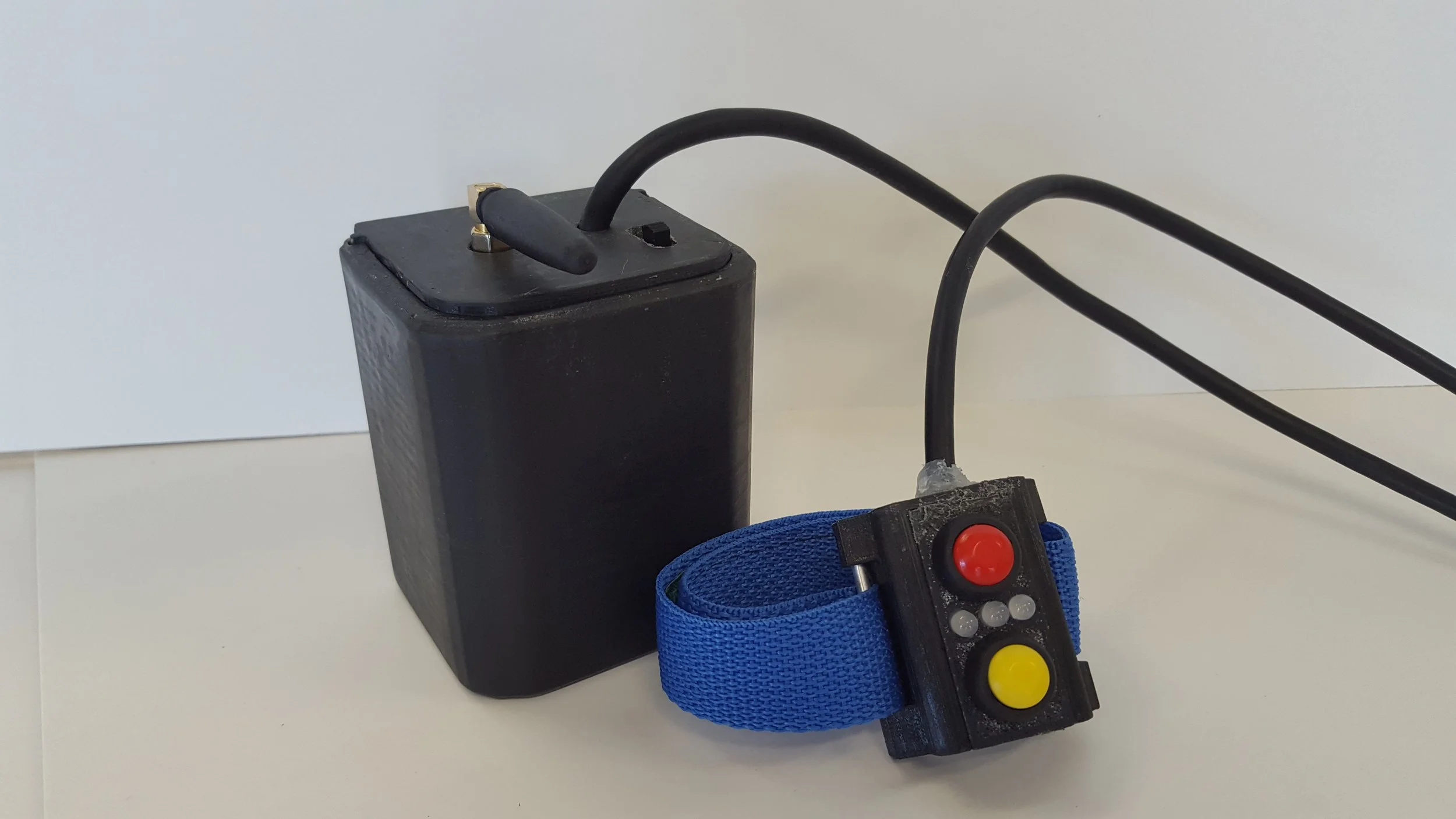 I worked with the team to complete the wiring of the device. We used a VGA cable with the connector ends cut off to connect the wrist unit to the main enclosure. 