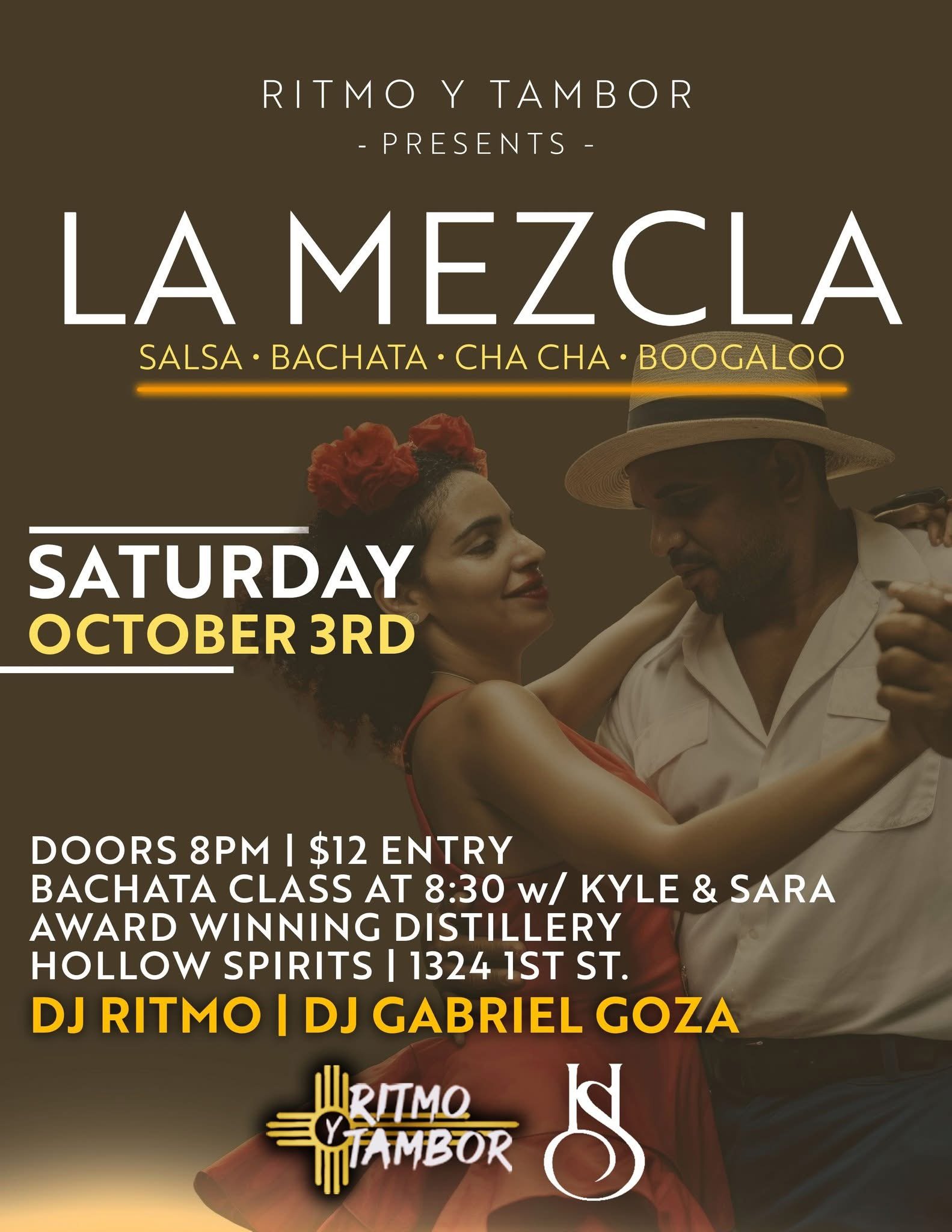 La Mezcla 8pm Bachata, salsa, cha cha, boogaloo  Dancing and drinks