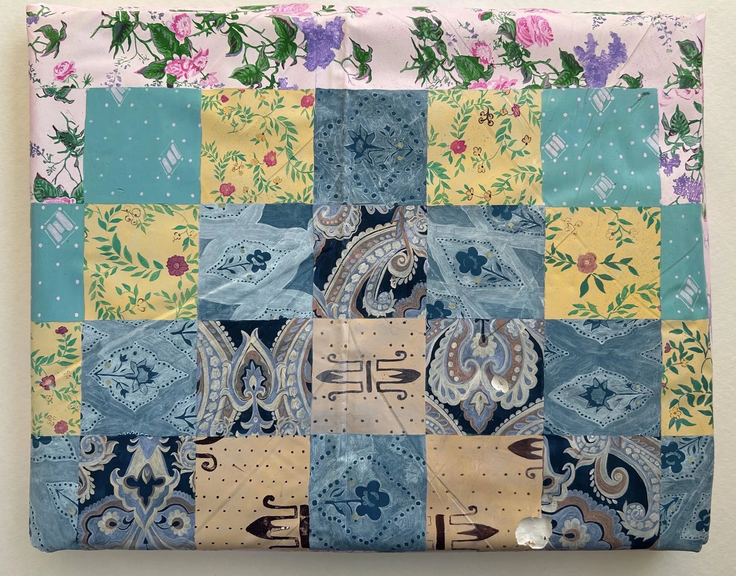 Sears Quilt; acrylic on concrete. 2024
