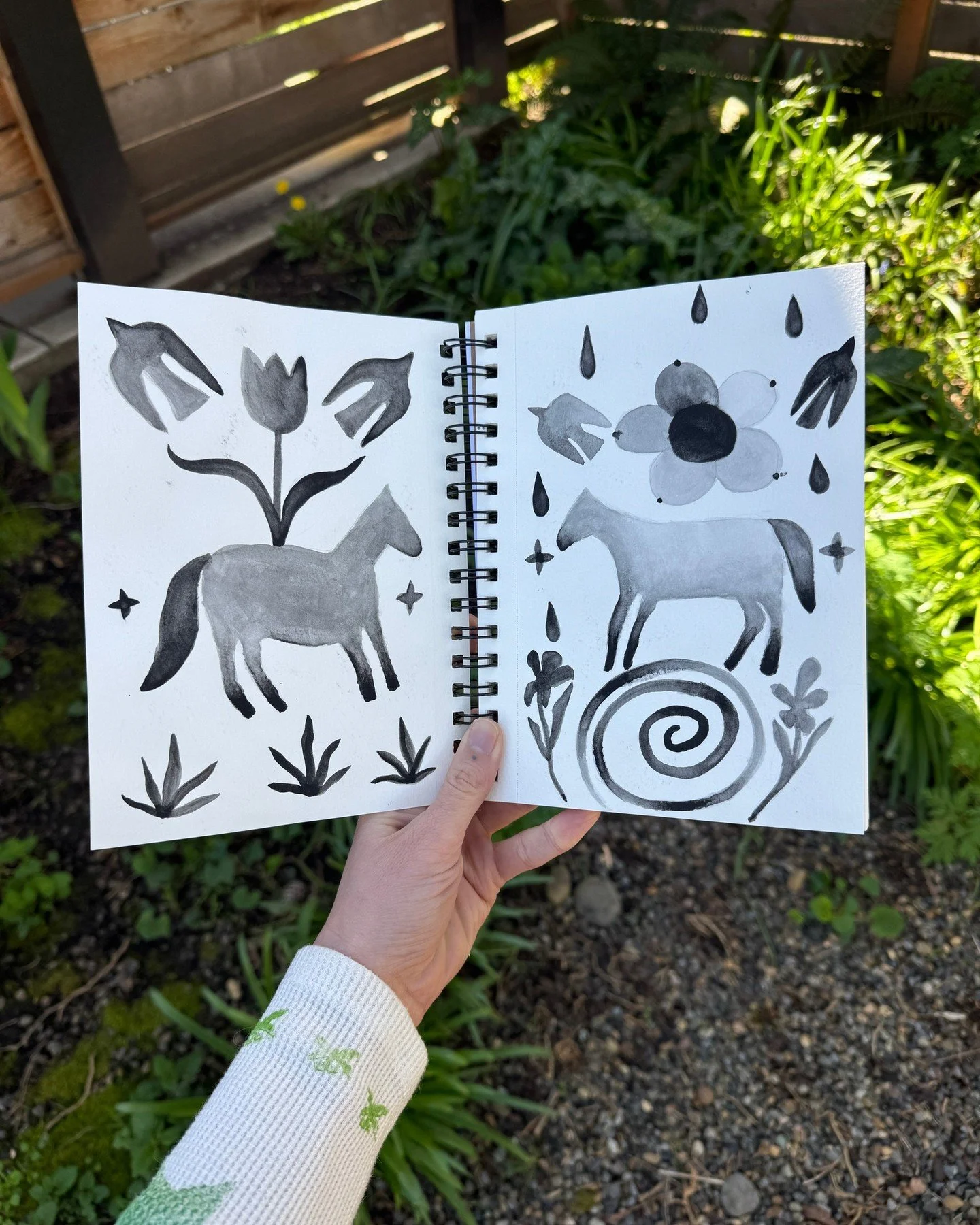 &ldquo;During the first two days I was very explorative in my practice. I loosely drew without an intended direction and practiced various watercolor techniques. The remaining days I did more focused work and completed two pages of watercolor painted
