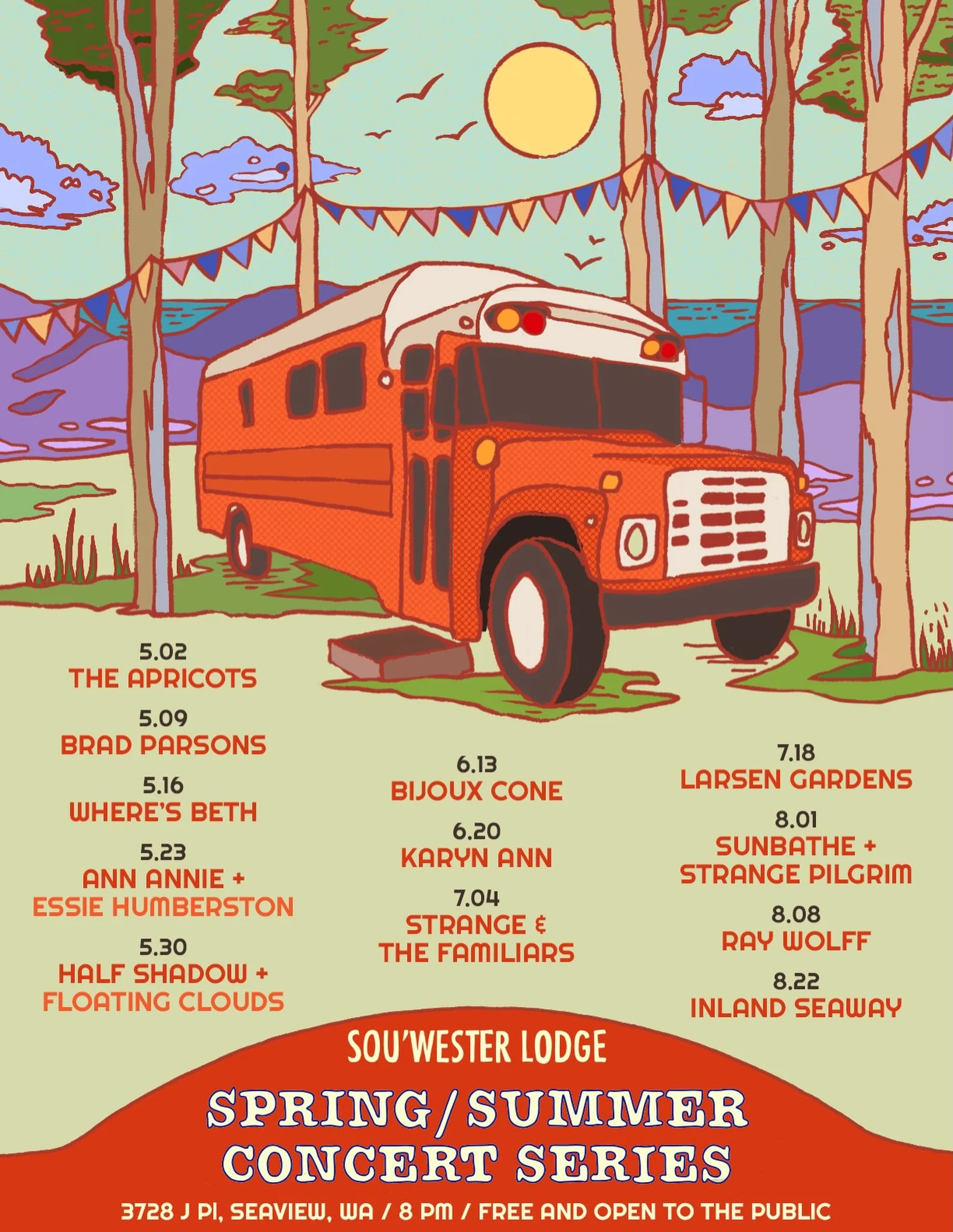 Our live music series is always free and open to the public. 
Come spend an evening on the coast enjoying a show in the heart of our grounds with good people.