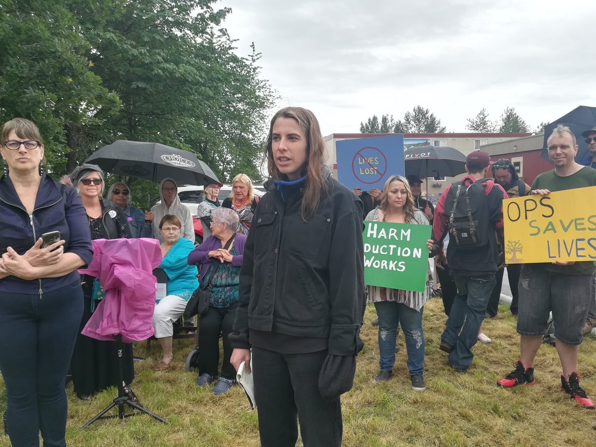  Caitlin Shane, lawyer with Pivot Legal Society, at an action to establish a supervised consumption site in Maple Ridge. 