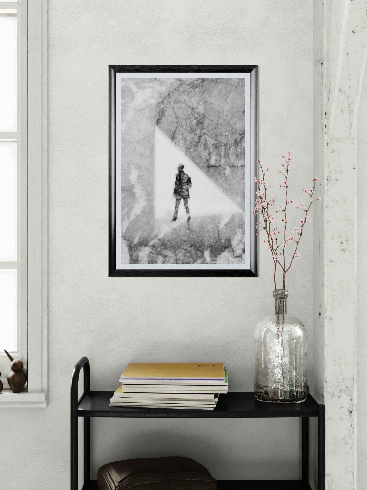 Close-up of a trolley with flowers and books.jfif