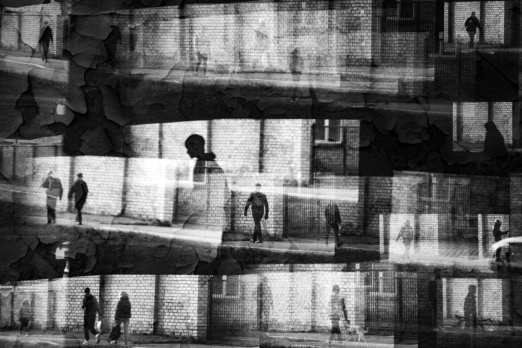 "Patchwork 3" is an in-camera multi-exposure using tiles and rust textures by Oscar Wollsten