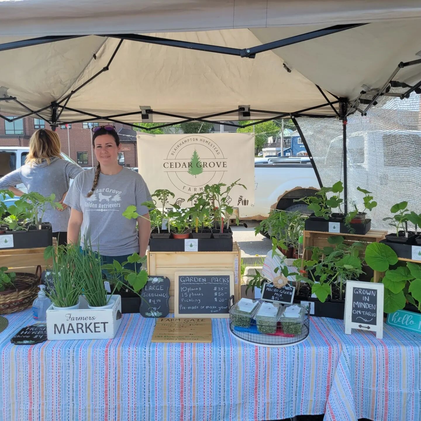 Local farmer Caitlin Luck of @cedar_grovefarms is here slingin' seedlings, starts, microgreens and everything u need to get that garden growin'! 
.
.
.
#growninminden #gardenreadyplants 
#buycloseby #buyplants #shoplocal #supportsmallbusiness #suppor