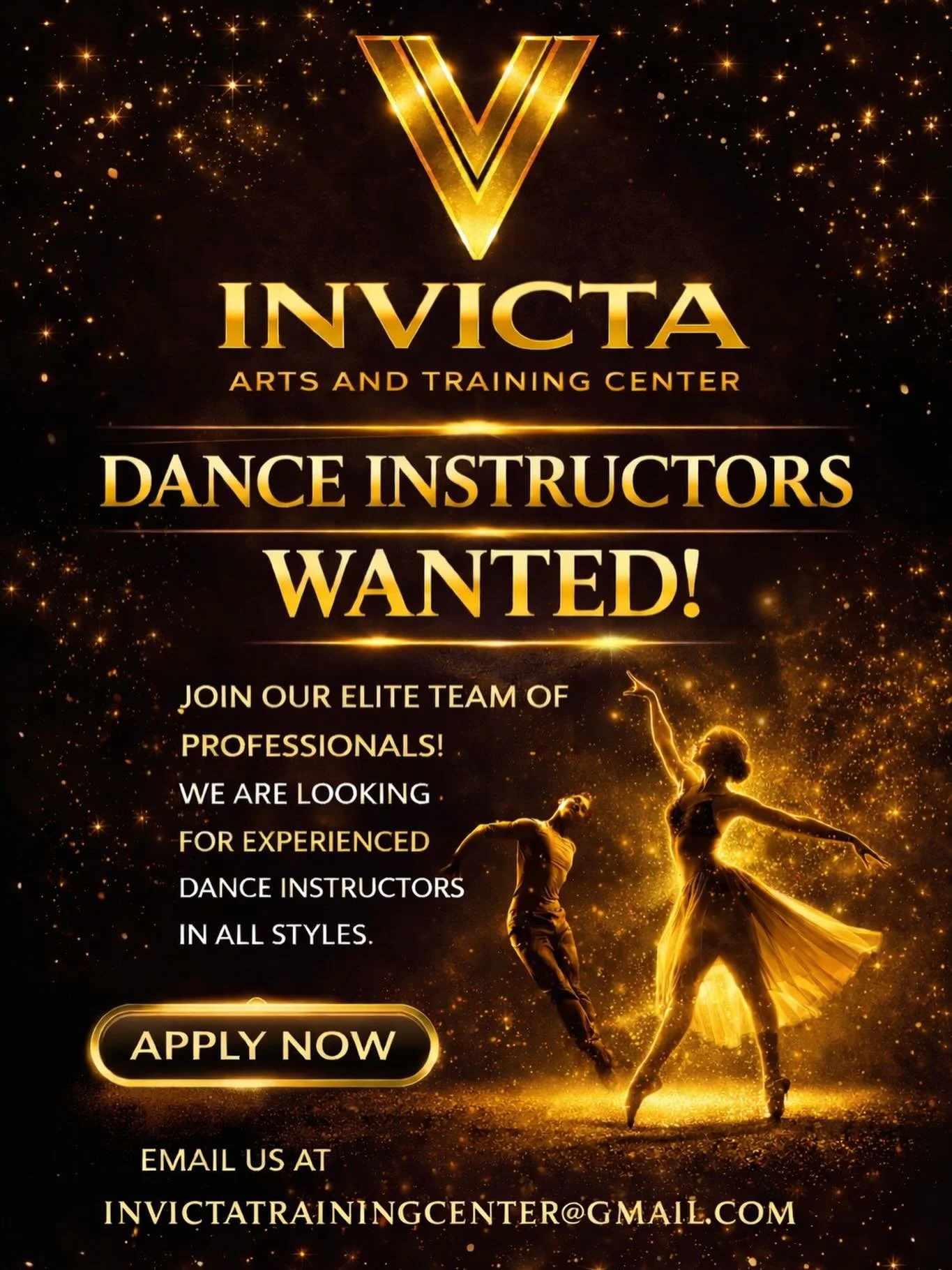 We&rsquo;re not looking for hobbyists.
We&rsquo;re looking for Professionals.

Invicta Arts and Training Center is seeking experienced dance professionals who have real training, real experience, and a commitment to high standards.

If you&rsquo;ve p
