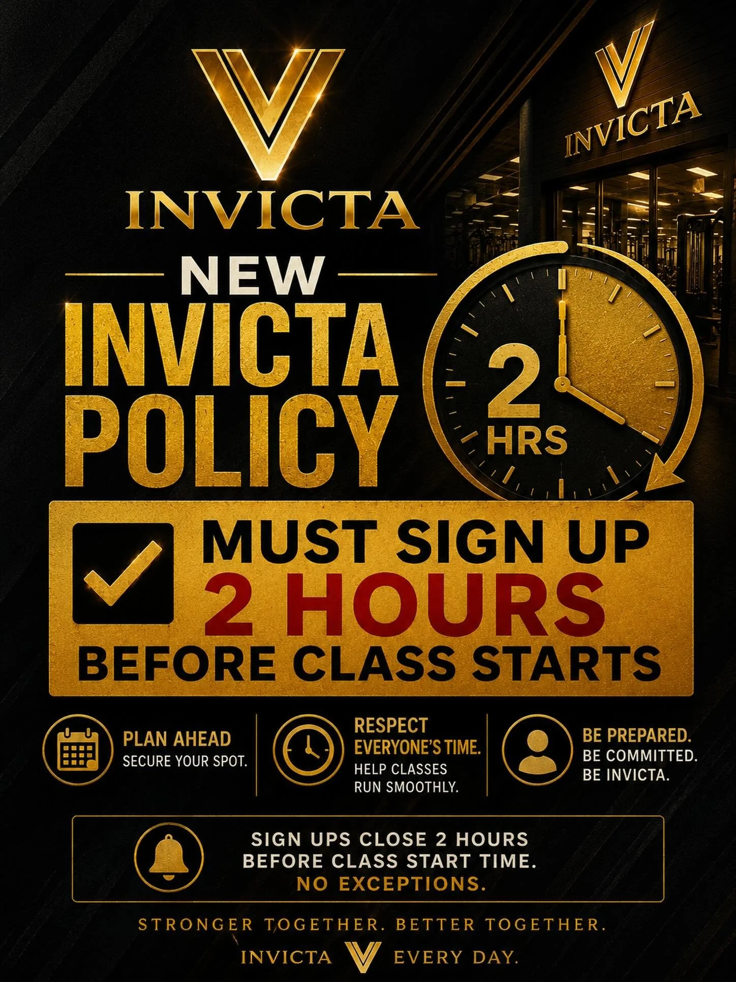 As we grow/add Instructors we need Parents &amp; Students to be respectful of our time.

Plan ahead, sign up the day before, don&rsquo;t wait for the last minute because you won&rsquo;t be allowed in class.

Our Instructors need to know who and how m