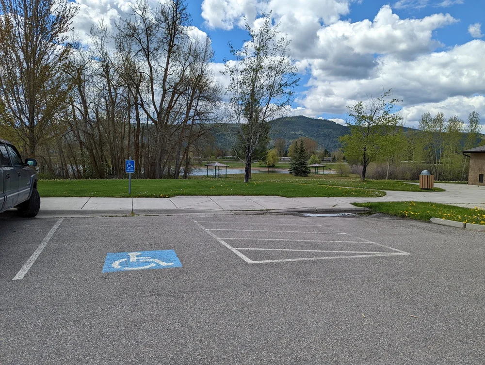  The van accessible parking nearest to the dock and beach area 