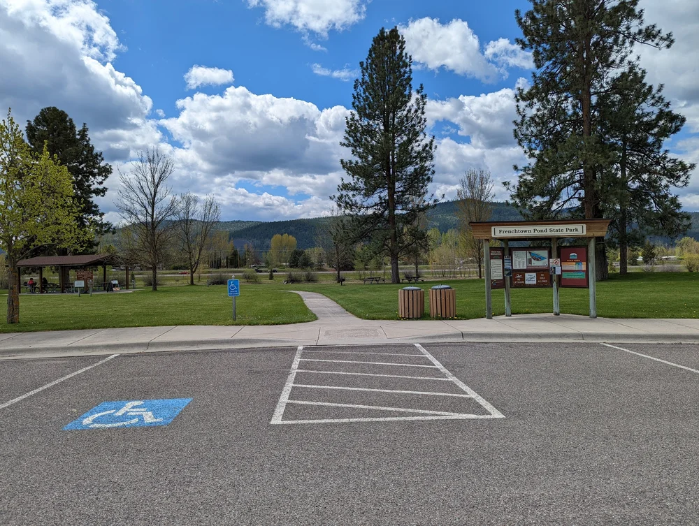  The van accessible parking spot in the left parking lot 