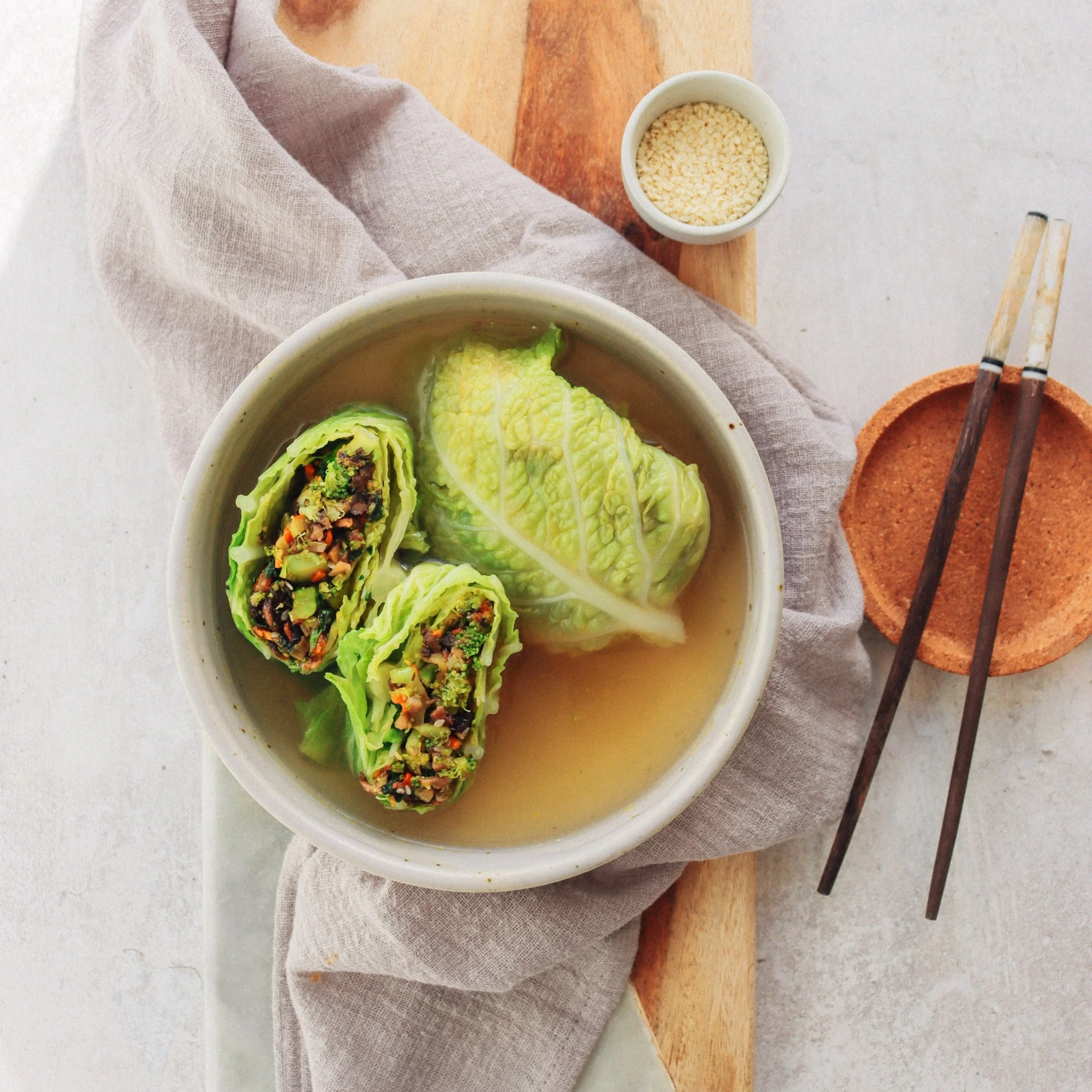 Cabbage Dumplings in an AntiInflammatory Broth (ve, gf) — Mana Living