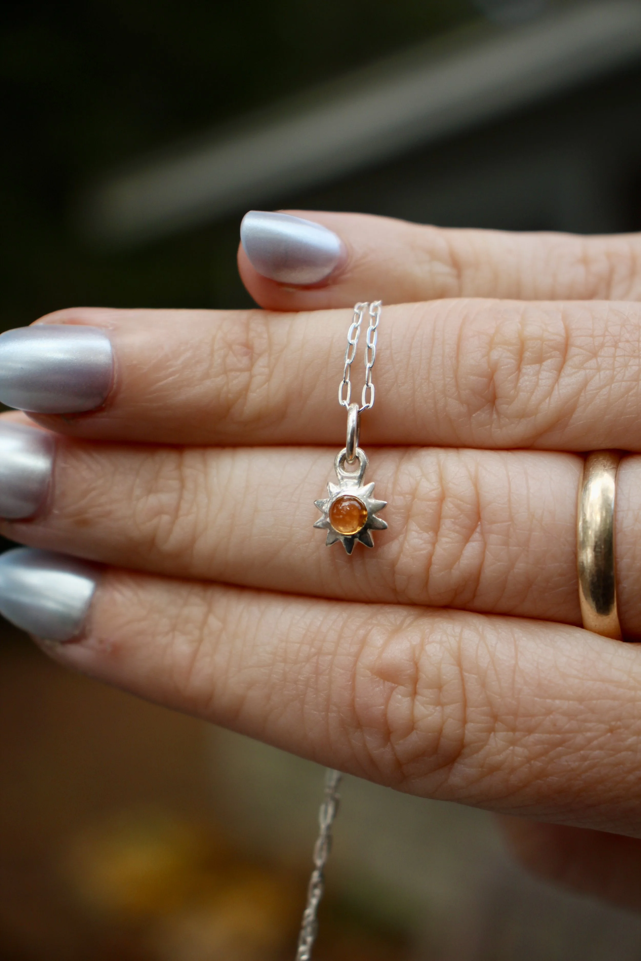 Extra Mini Sun Charm- Citrine
