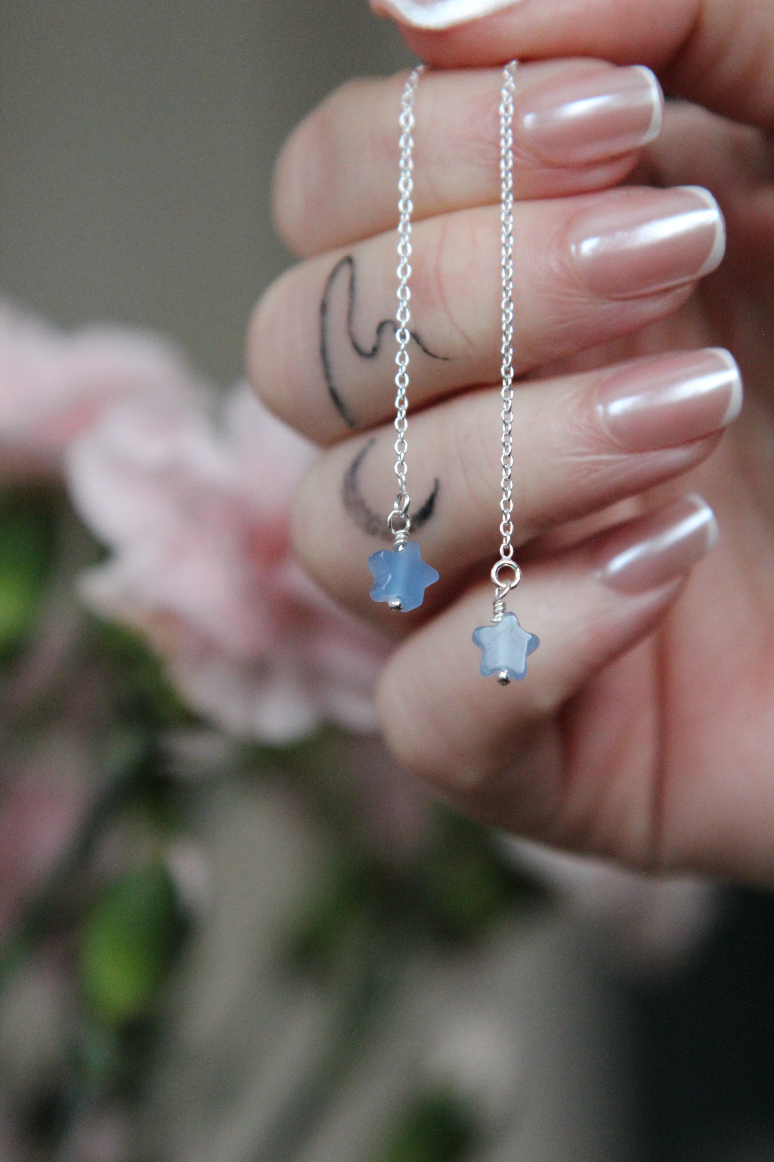 Blue Calcite Star Threaders