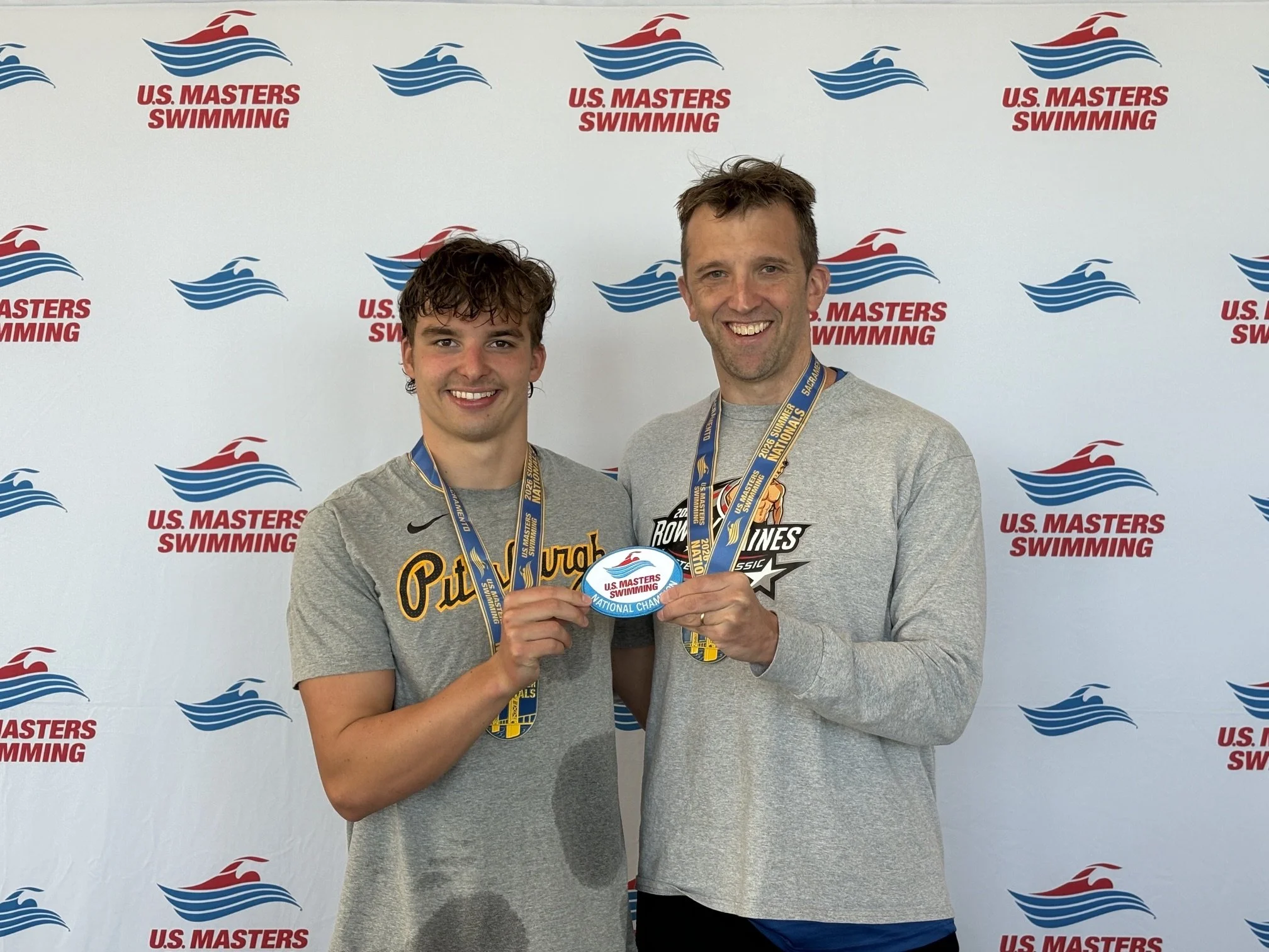 Hartman crew representing the Flying Fish Heads at USMS Champs