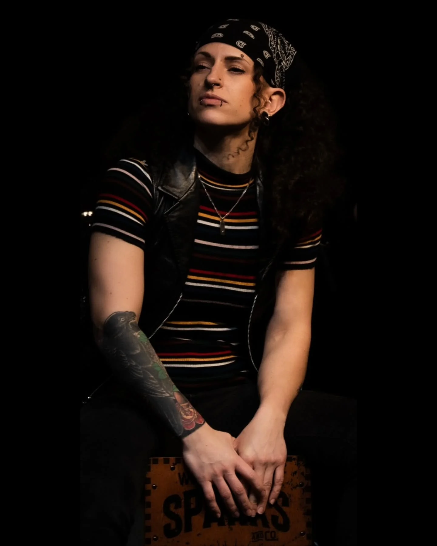 @amberdactyl proving the world wrong and proving that it is, somehow, actually possible to look cool playing a cahon.
Photographed by @runegatestudio 
.
.
.
#cahon #livemusicphotographer #livemusic #drummer #percussion
