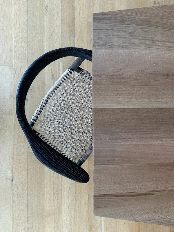 More on these beautiful chairs and table brought to life by our talented Millwork team! Chair design by Hans Wegner. Table design by our founder, Shannon Richards. #hayrunner #designbuild #millwork