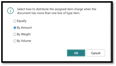 Distributing the assigned item charges