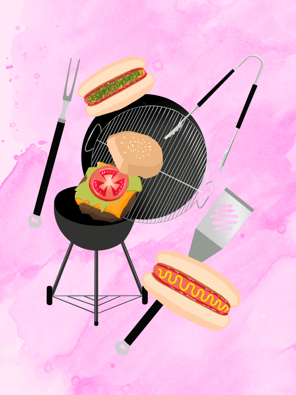 Animated editorial illustration of a bbq — Mizsant Illustration Animated editorial illustration of a bbq — Mizsant Illustration