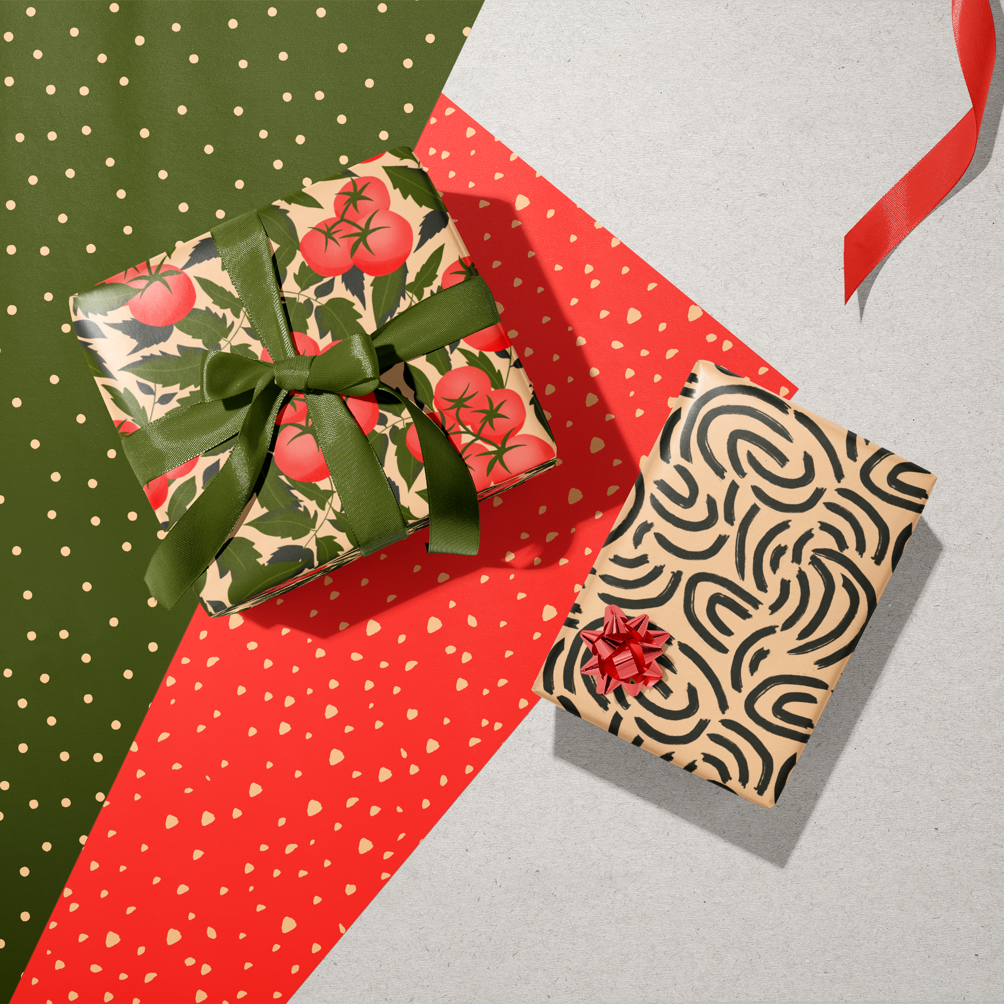 garden tomatoes pattern collection by laura sant wrapping paper.png