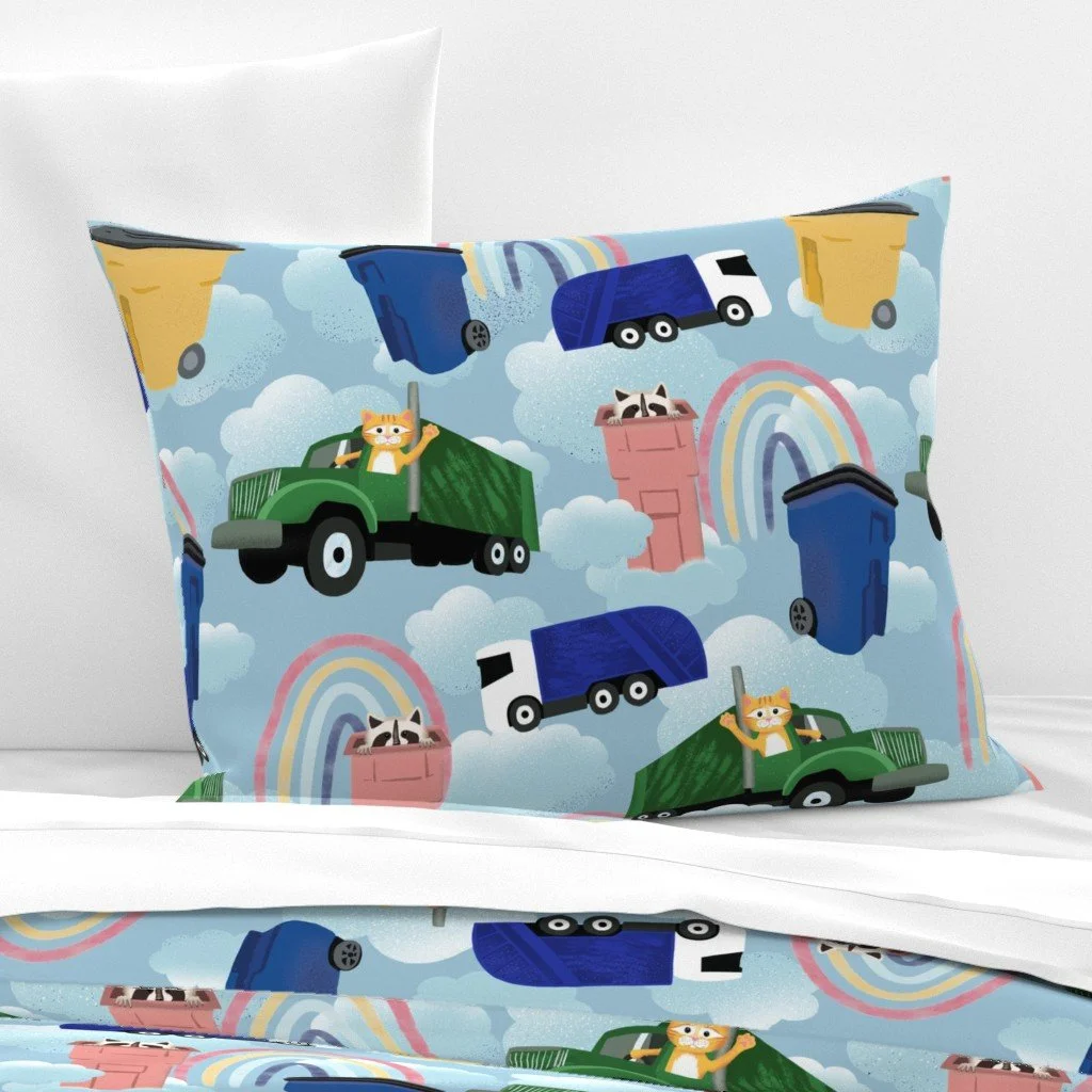 trash animals pillow sham mock laura sant.jpeg