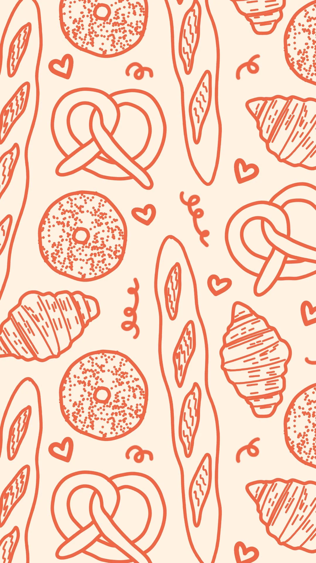 Custom repeat pattern for a bakery cafe
