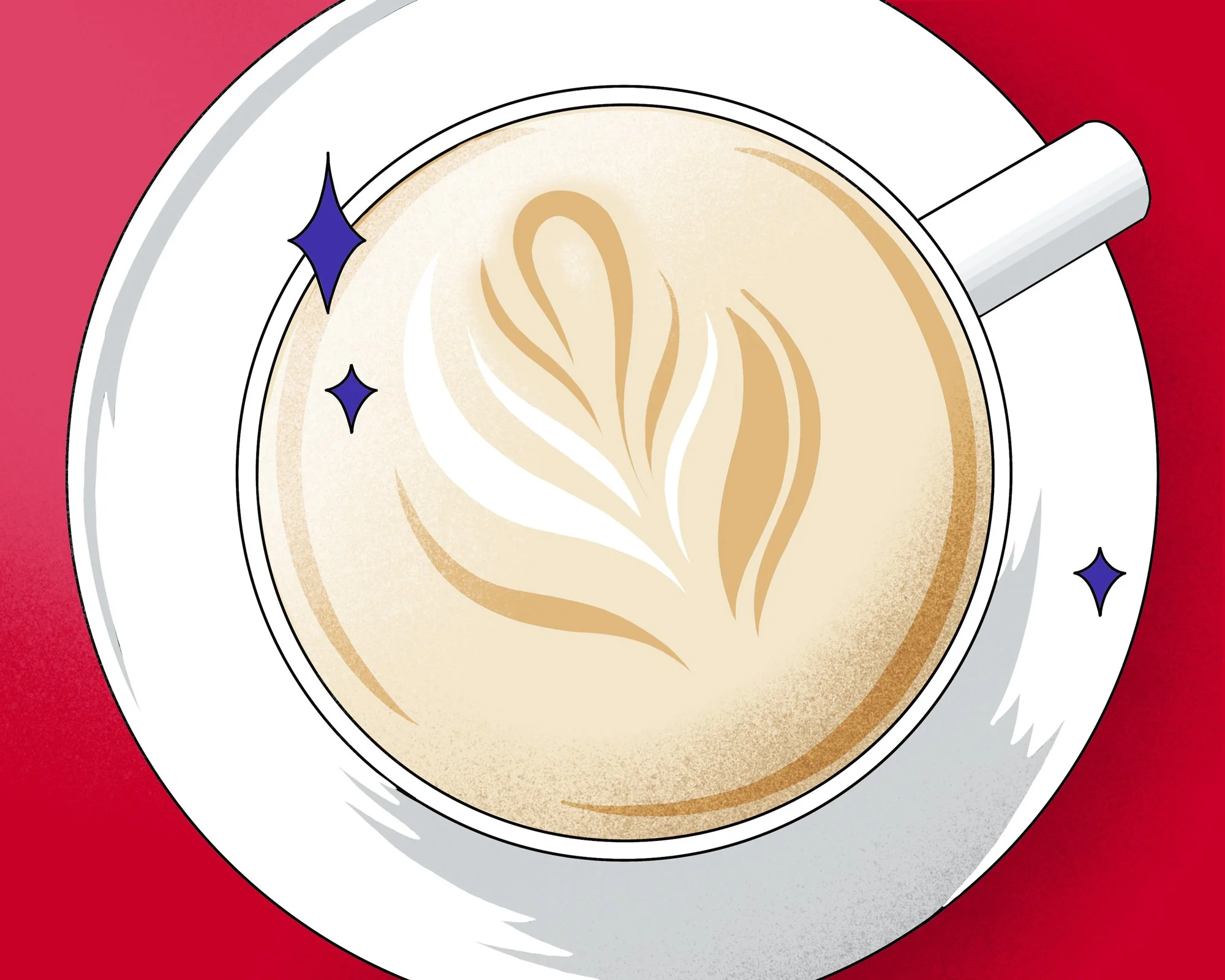 spot illustration of a cappuccino by Laura Sant