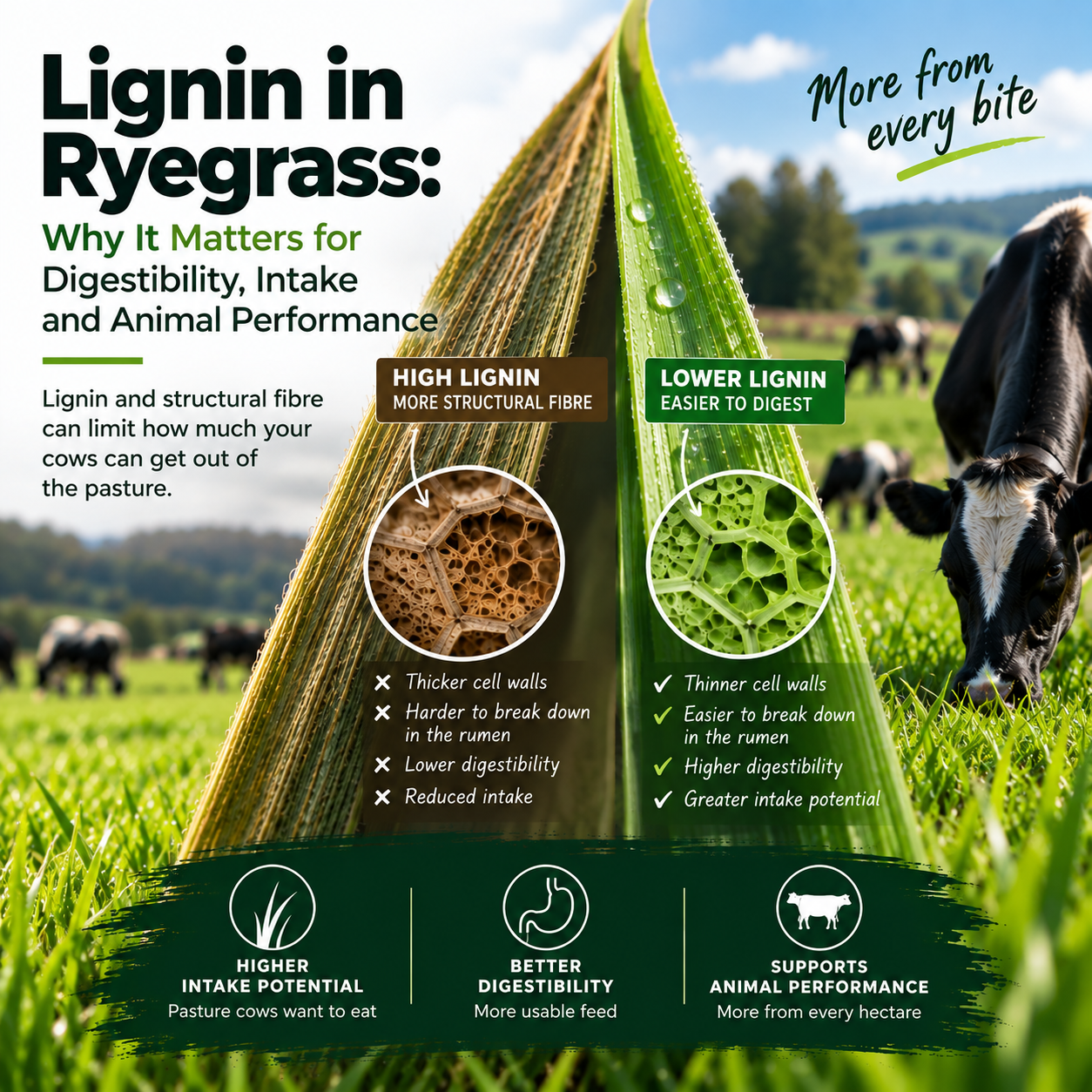 lignin in ryegrass