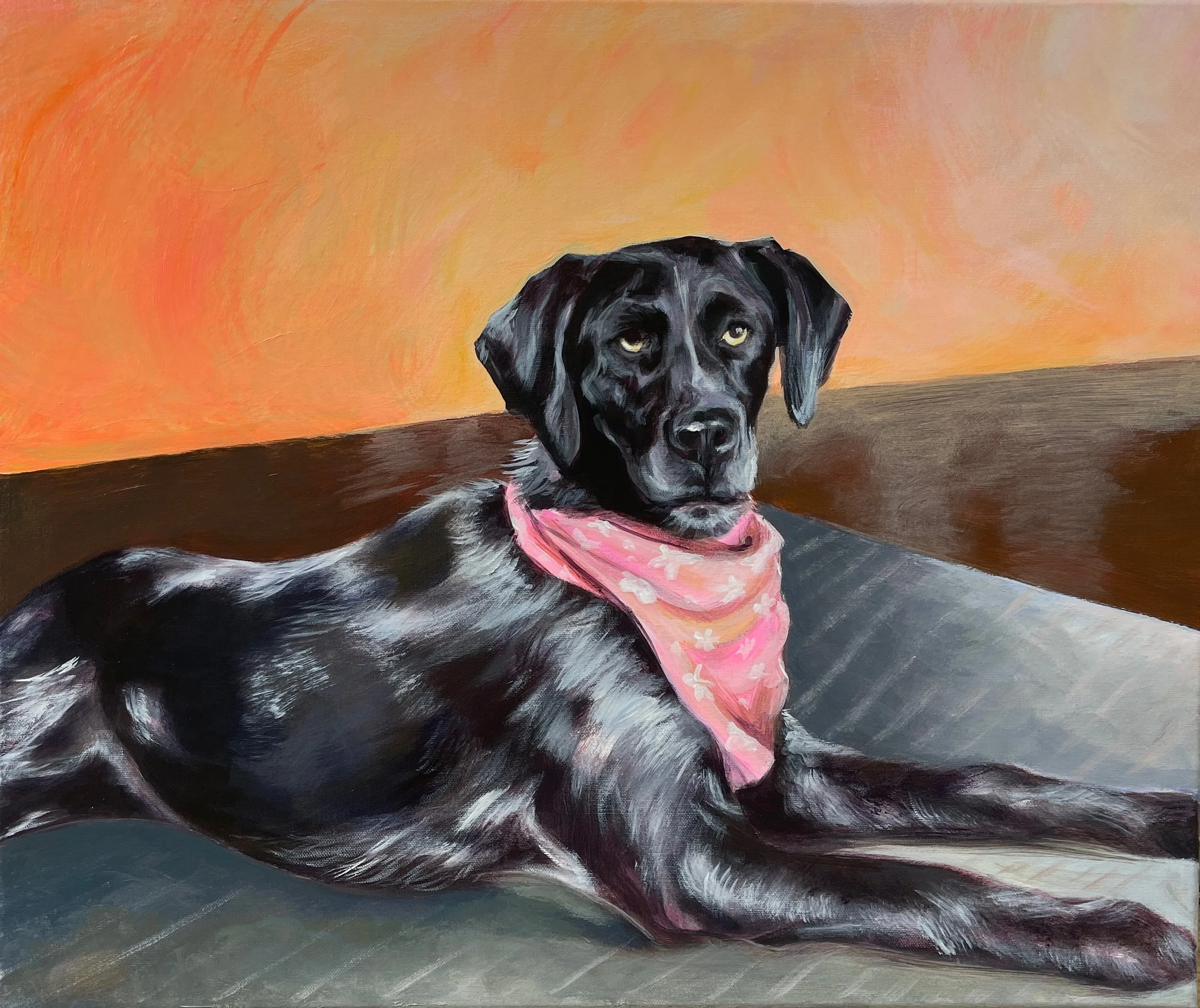 20"x24" Acrylic on canvas custom dog portrait! 2025.