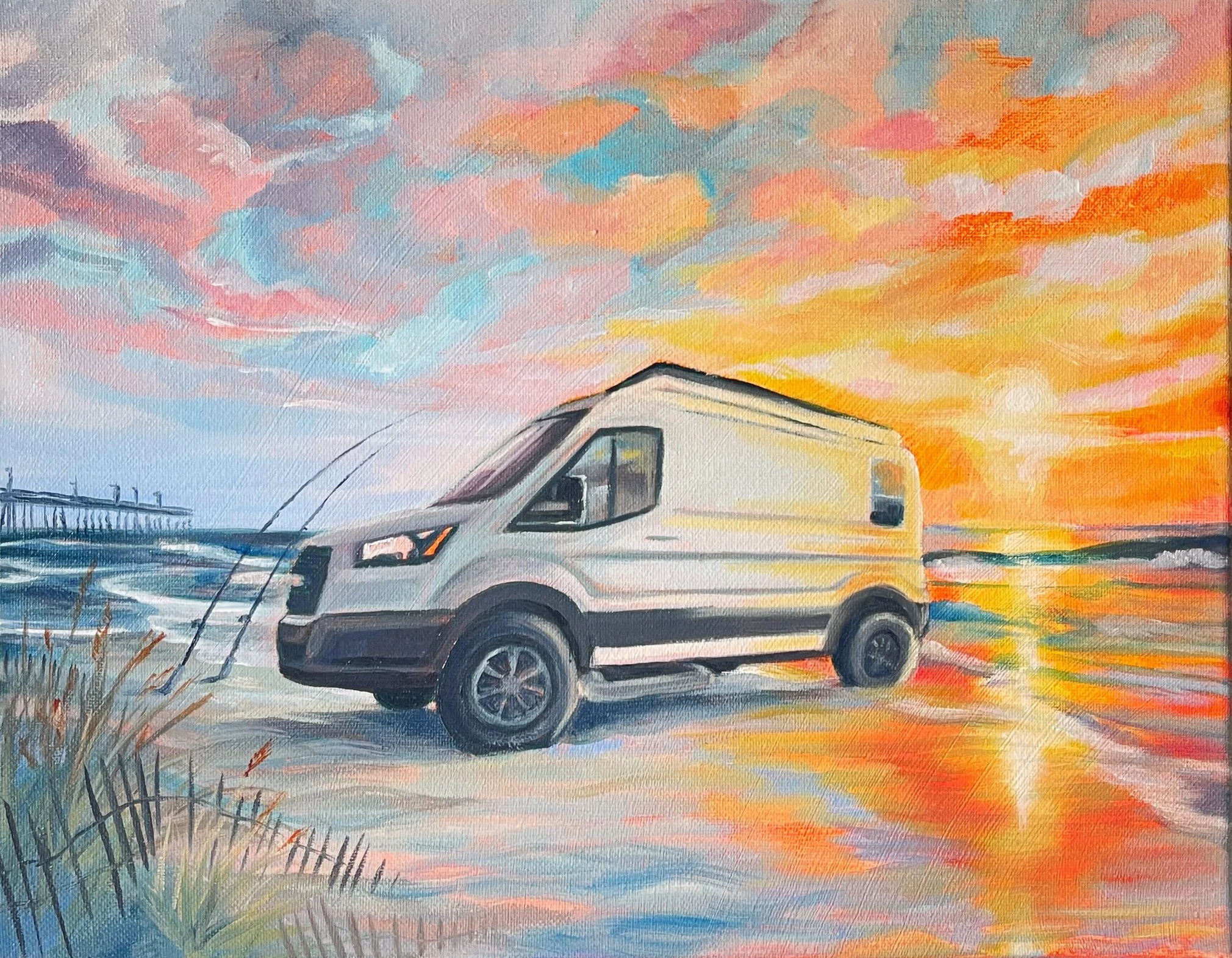 Freedom Machine. 11"x14" Acrylic and Oil on Canvas. For Merv or @strategicangler on Instagram.