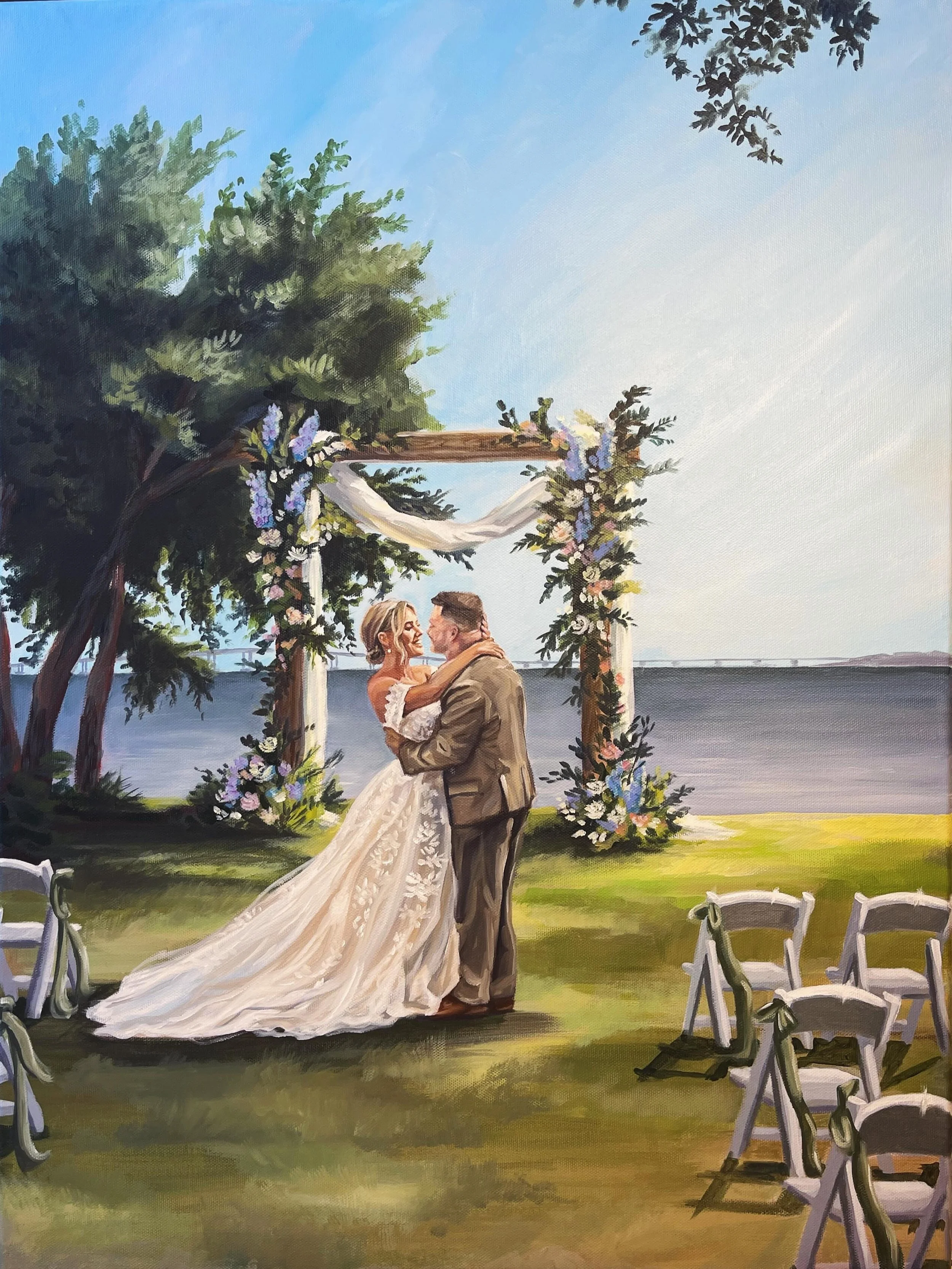 Finished last week for Olivia and Will! I was so happy with how this turned out after studio hours that I actually forgot to post it!! Haha. Thank you for all your support on this new account guys💛☺️✨

18&rdquo;x24&rdquo; Acrylic and Oil on canvas &